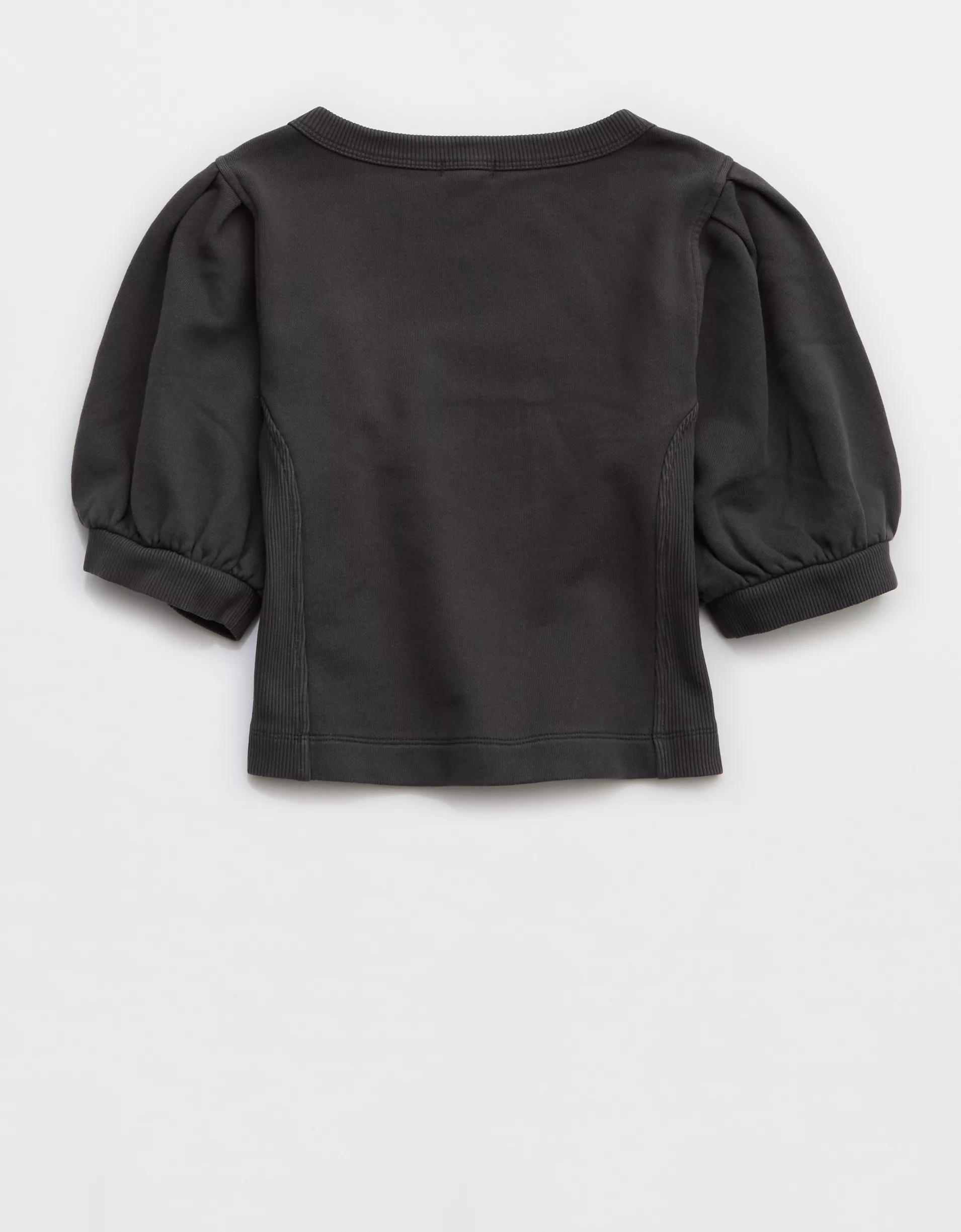 Aerie Seams Right Short Sleeve Sweatshirt Product Image
