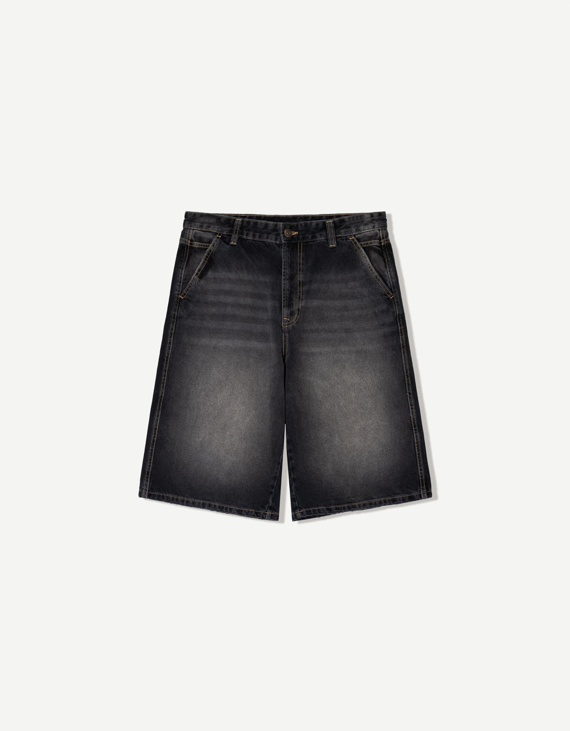Denim skater Bermuda shorts Product Image