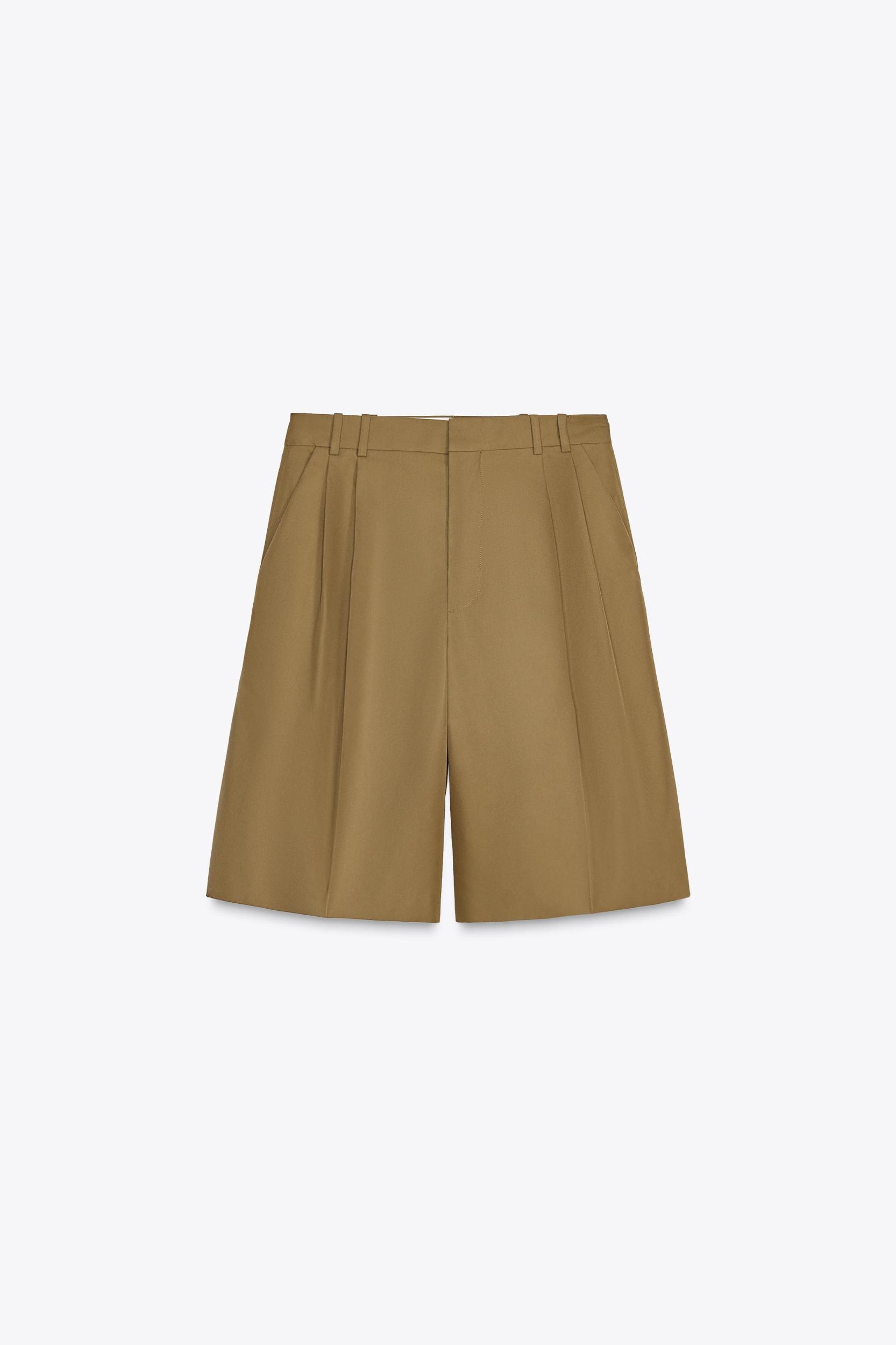 ZW COLLECTION COTTON PLEATED SHORTS Product Image