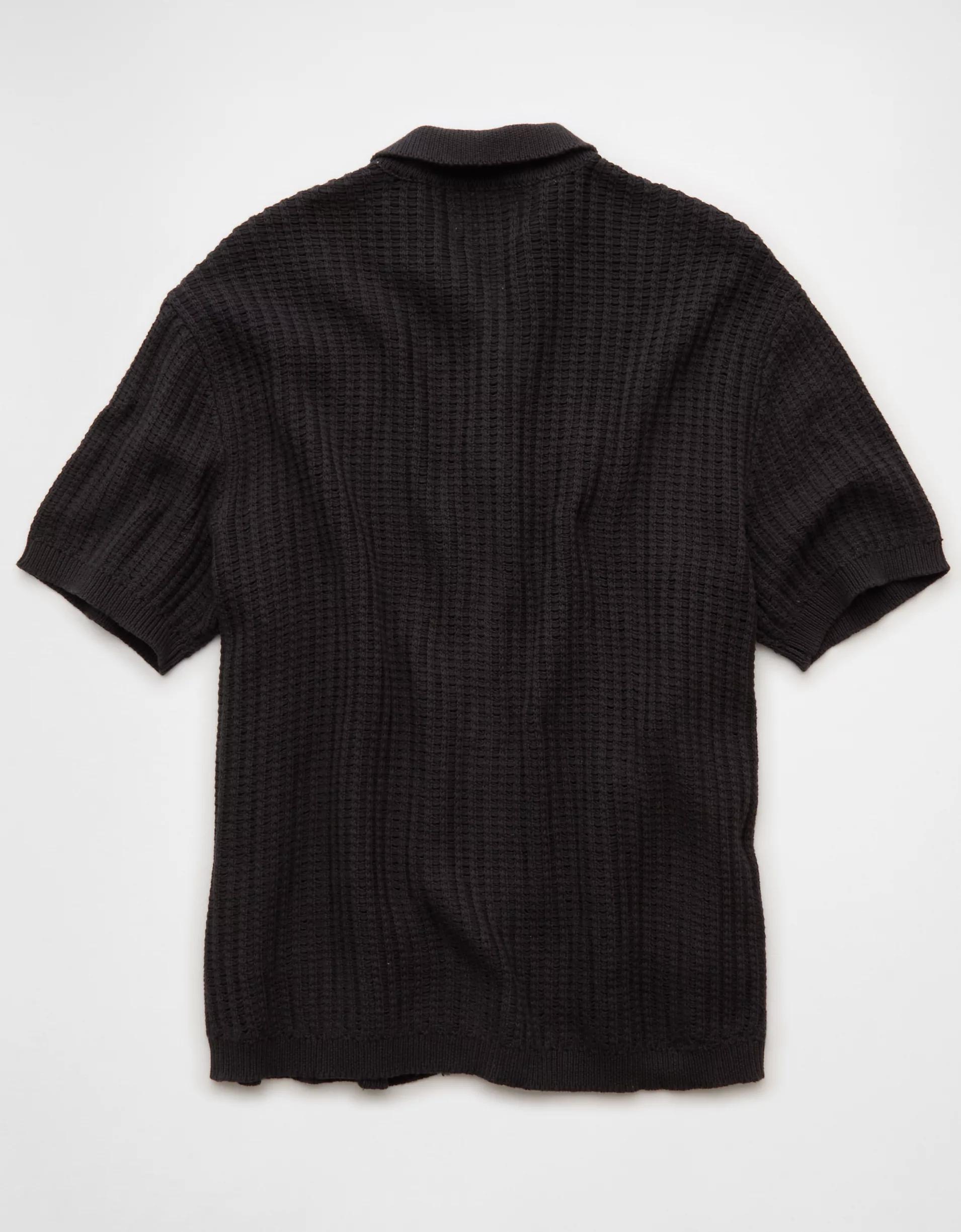 AE Weekend Button-Up Sweater Polo Shirt Product Image