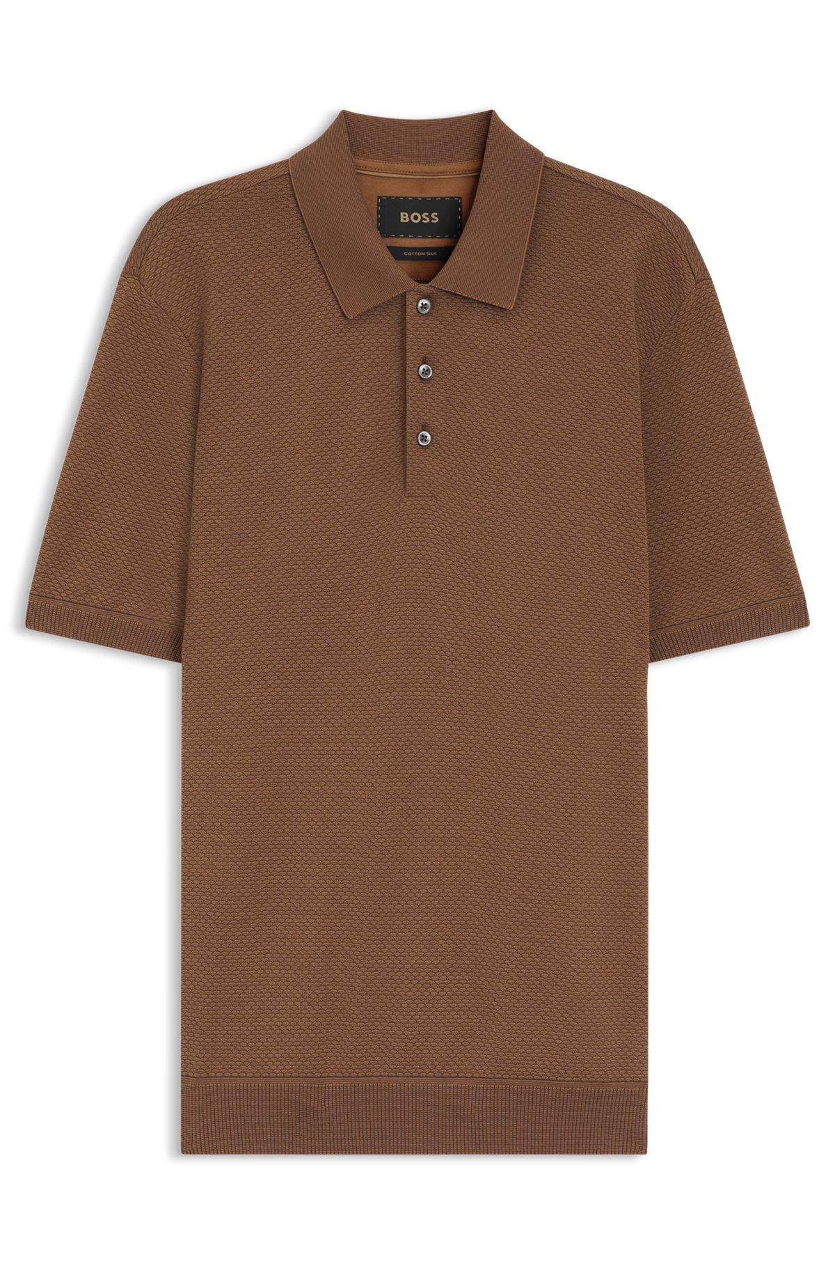 Slim-fit polo shirt in mercerized cotton Product Image