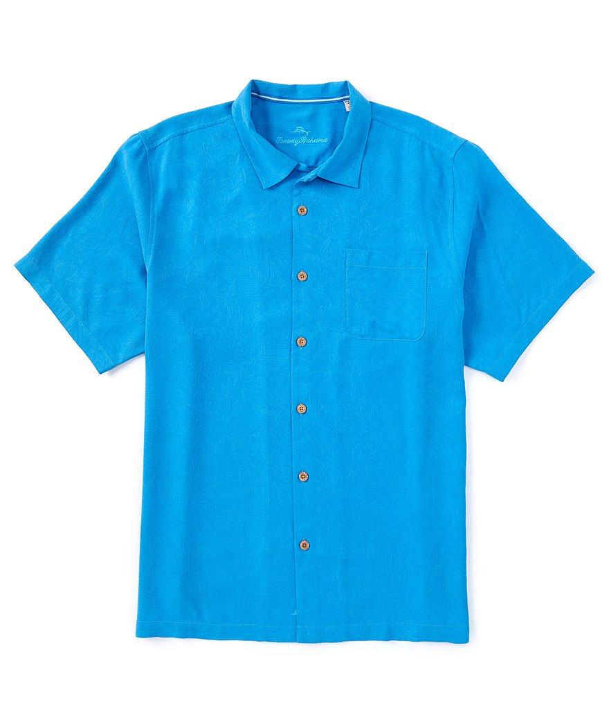 Tommy Bahama Big & Tall Solid Tropic Isle Silk Short Sleeve Woven Shirt Product Image