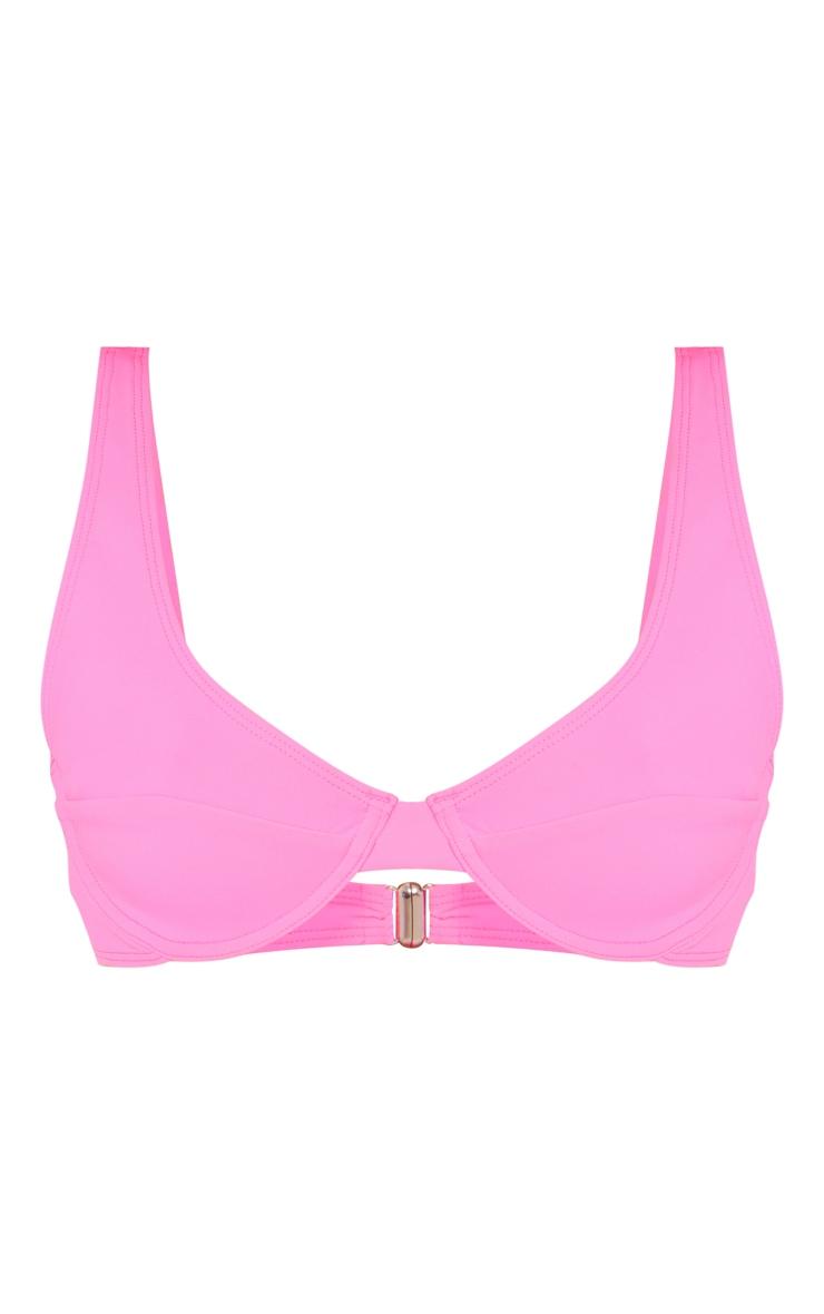  Hot Pink Underwired Scuba Bikini Top Product Image