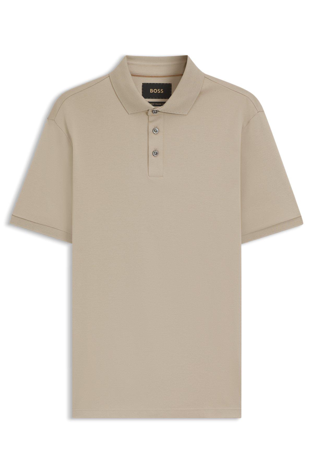 Regular-fit polo shirt in mercerized Italian cotton Product Image