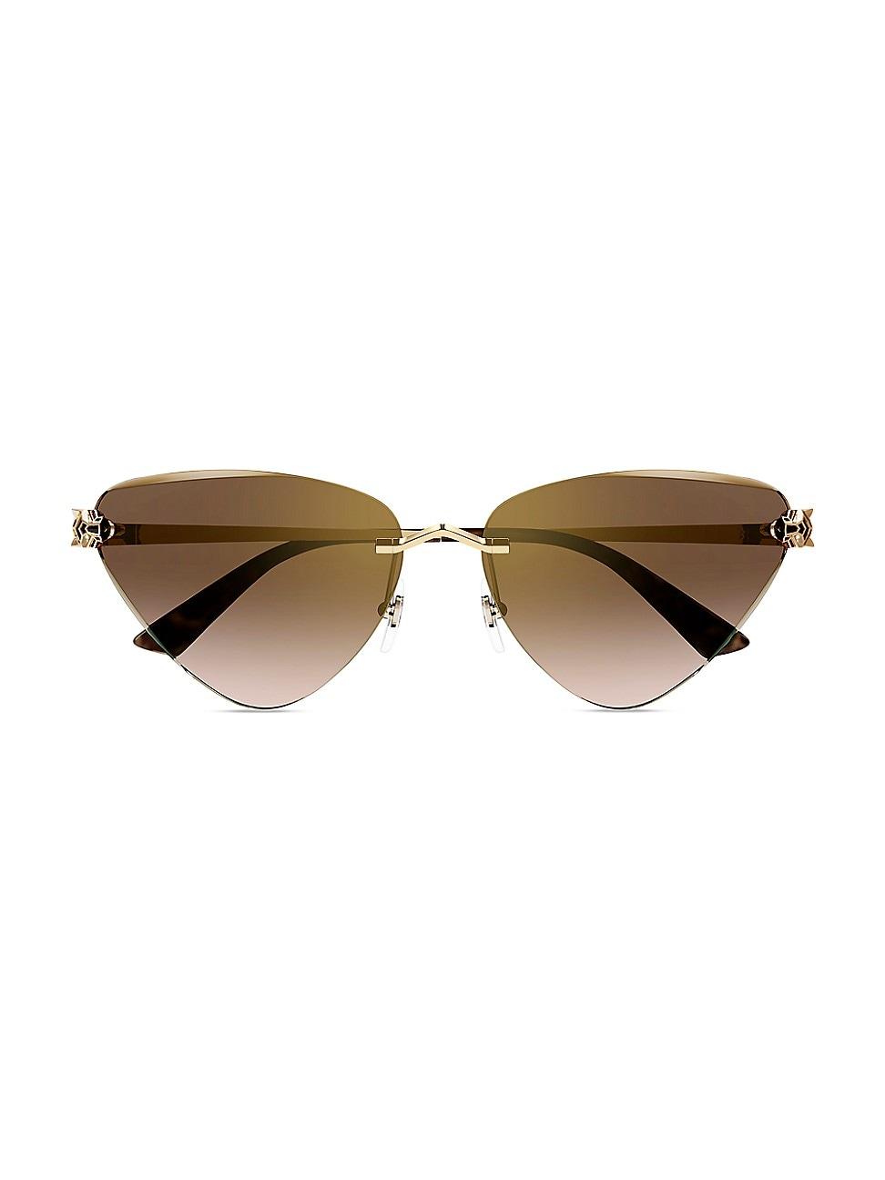 Womens Panthre Classic 24K Gold-Plated Cat-Eye Sunglasses Product Image