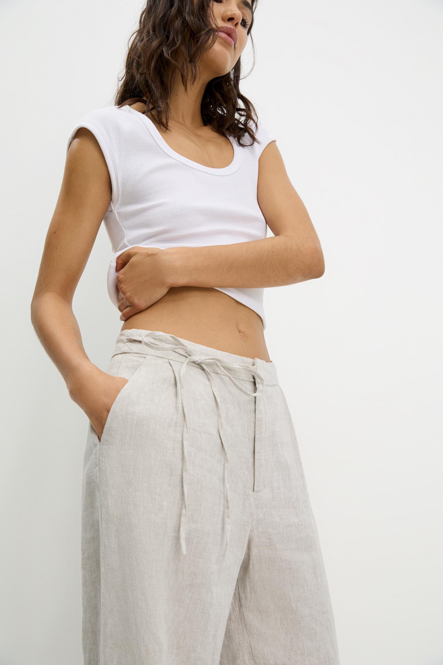 100% linen pants Product Image