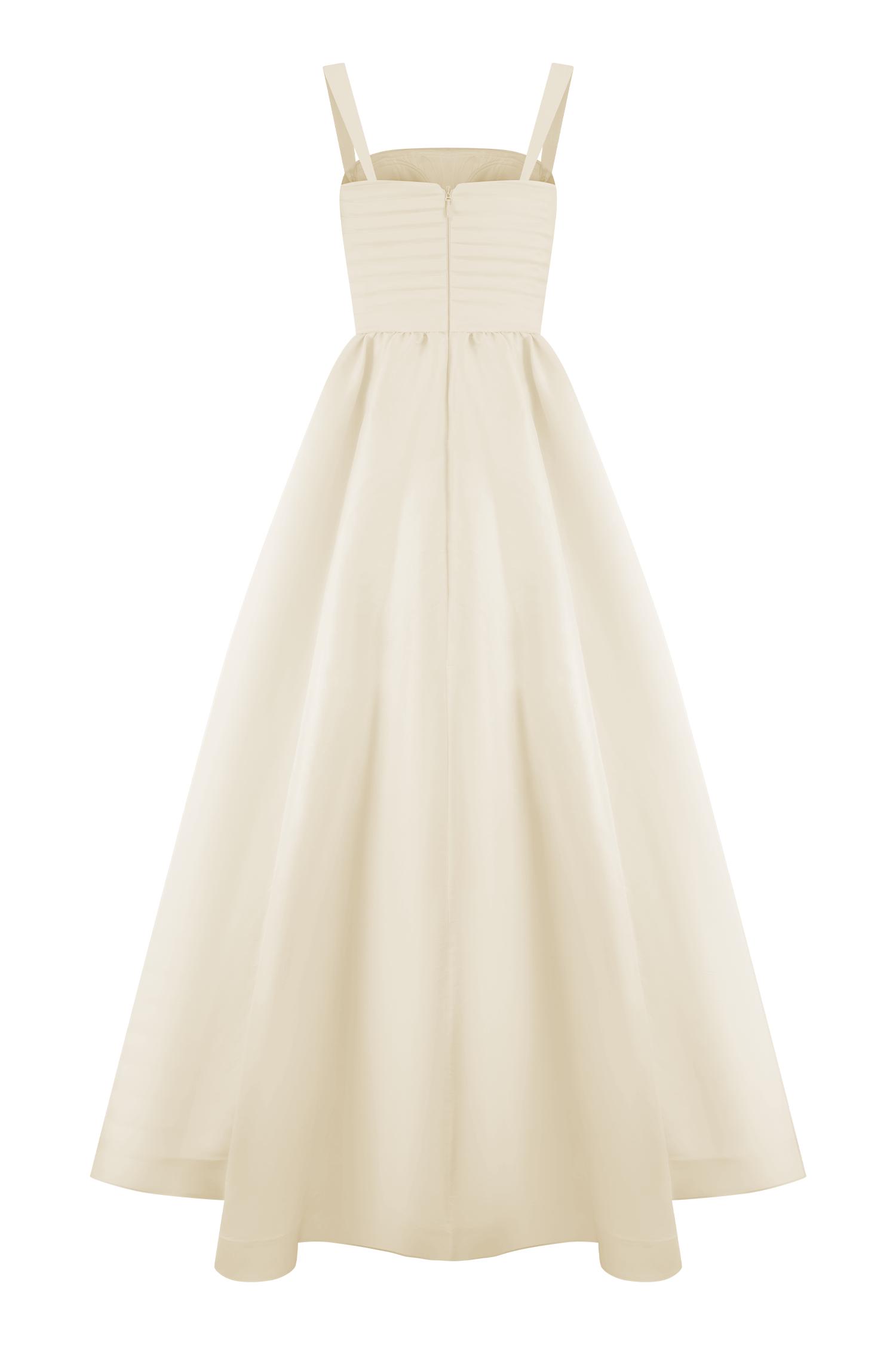 Carla Ruched Gown - Cream Ivory Product Image