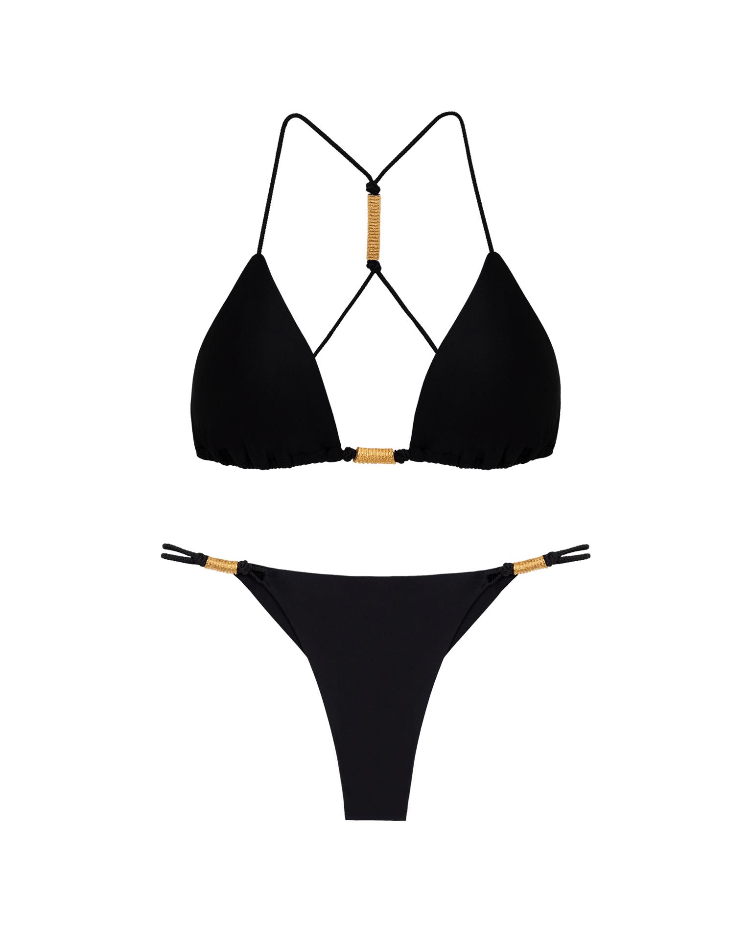 Matte Stacy T Back Tri Top - Black Product Image