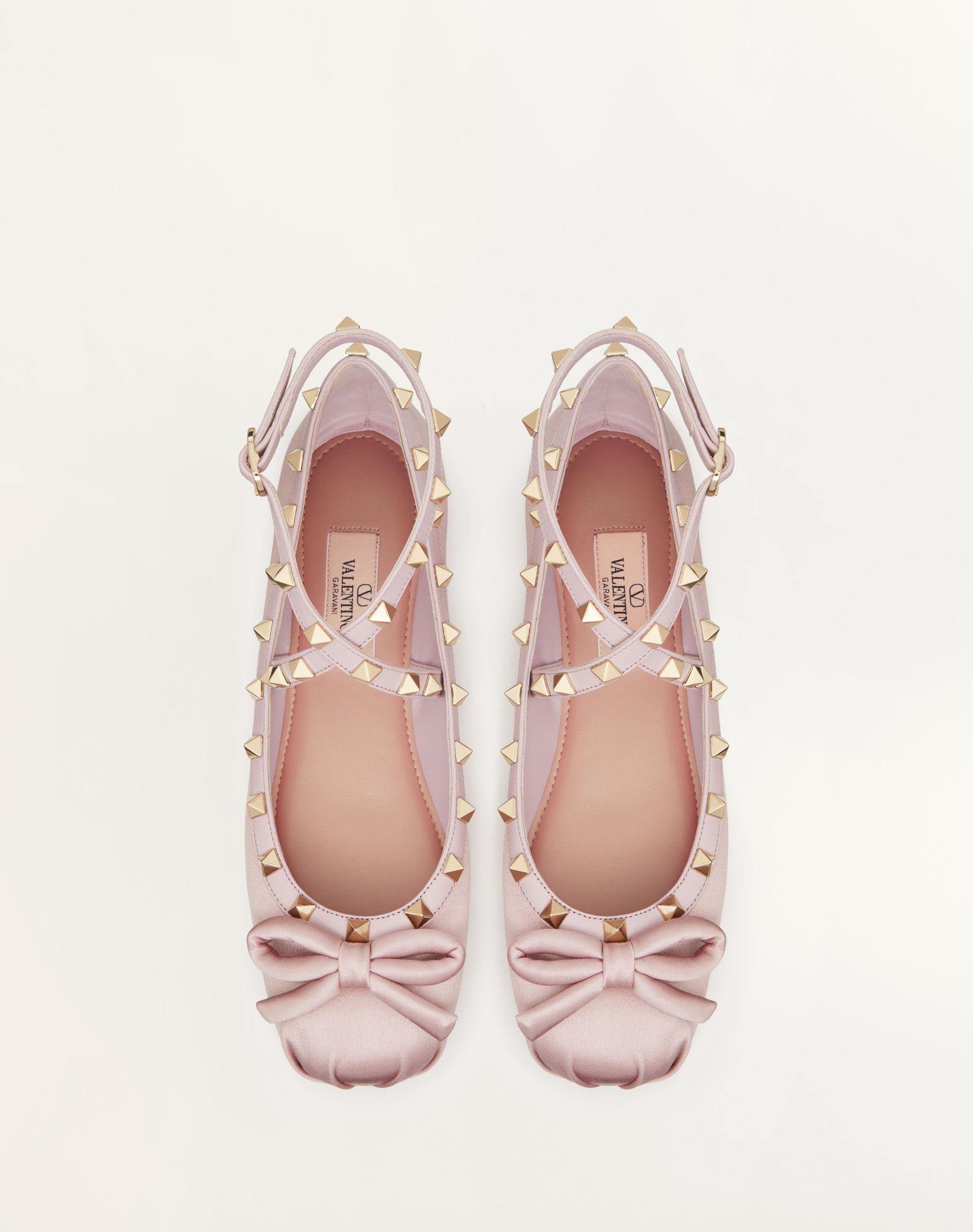 Rockstud Satin Ballerina Product Image