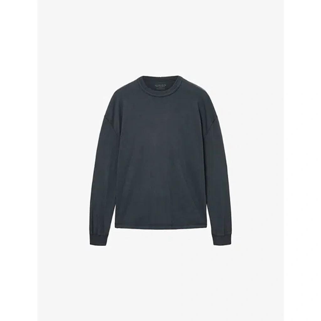 ALLSAINTS Mens Sunil Blue Milo Relaxed-fit Cotton Sweatshirt Xl In Green Product Image