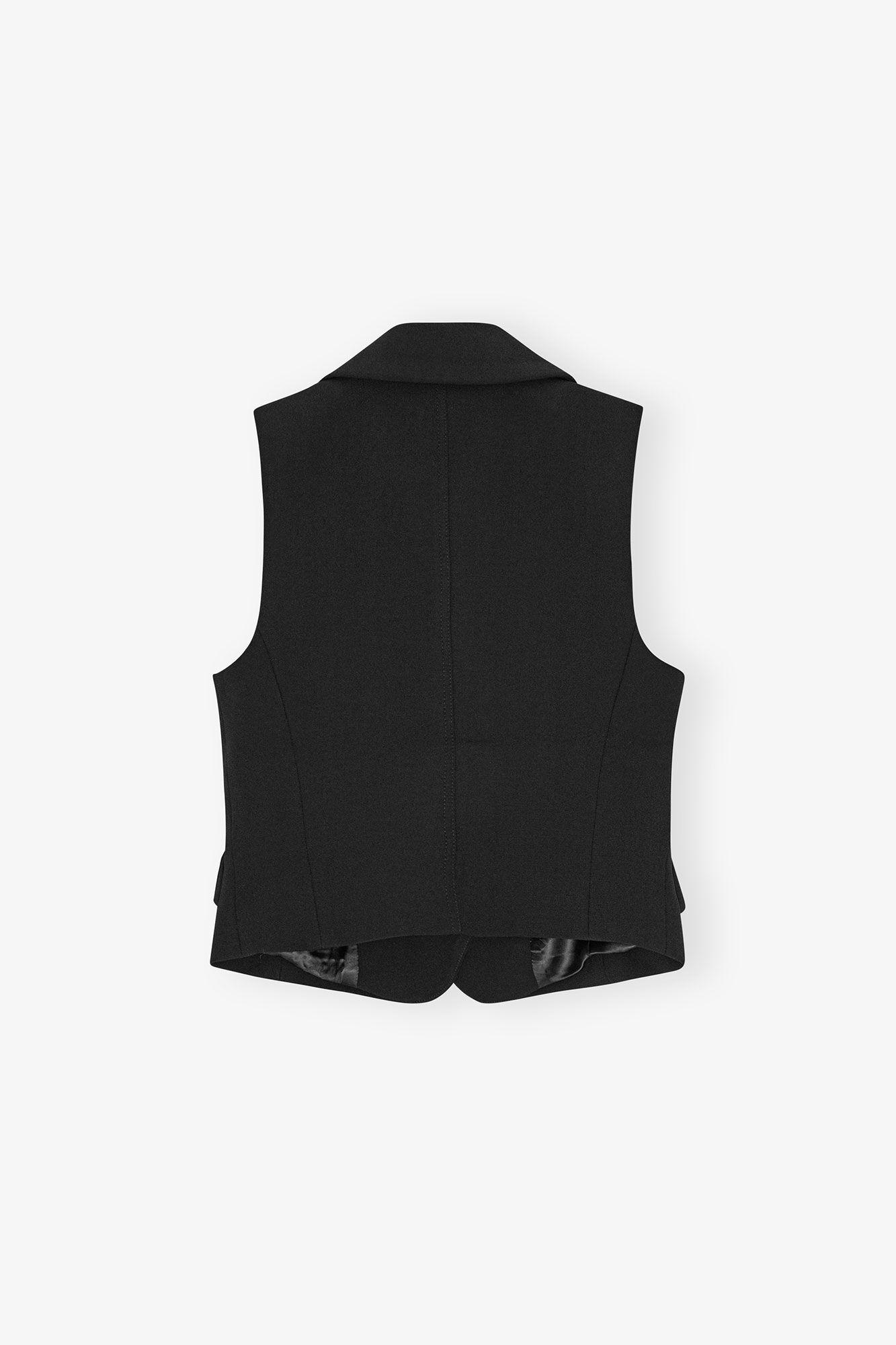 Black Bonded Crepe Vest Product Image