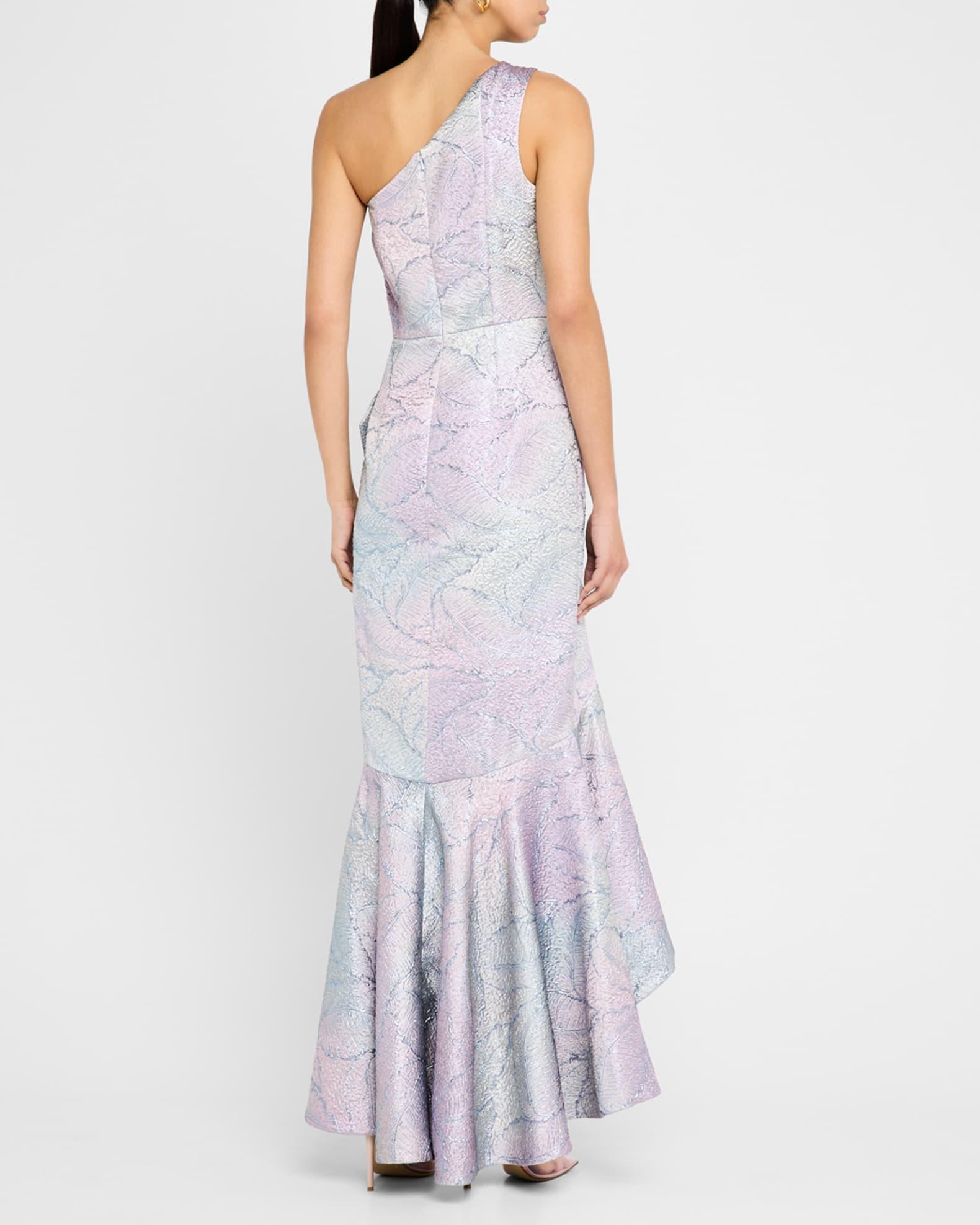 High-Low Metallic Jacquard Gown Product Image