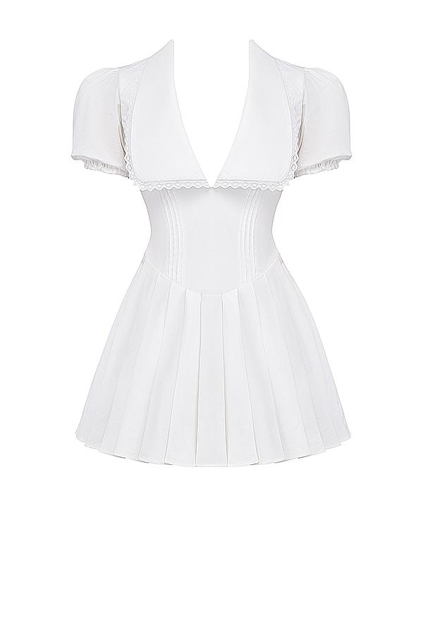 Piera  white pleated mini dress Product Image