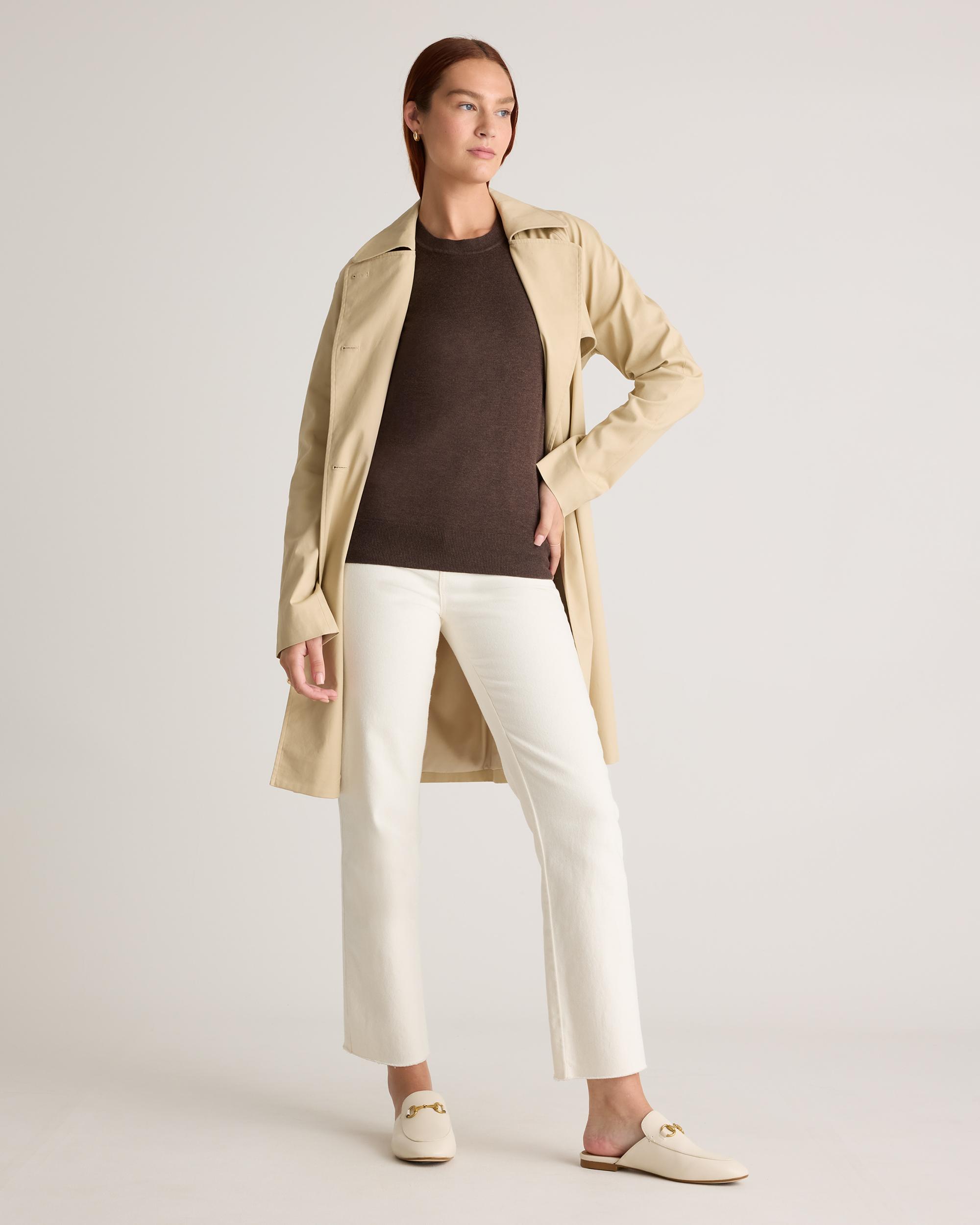 Quince | Women's Lightweight Cotton Cashmere Crew Sweater Organic Cotton Product Image