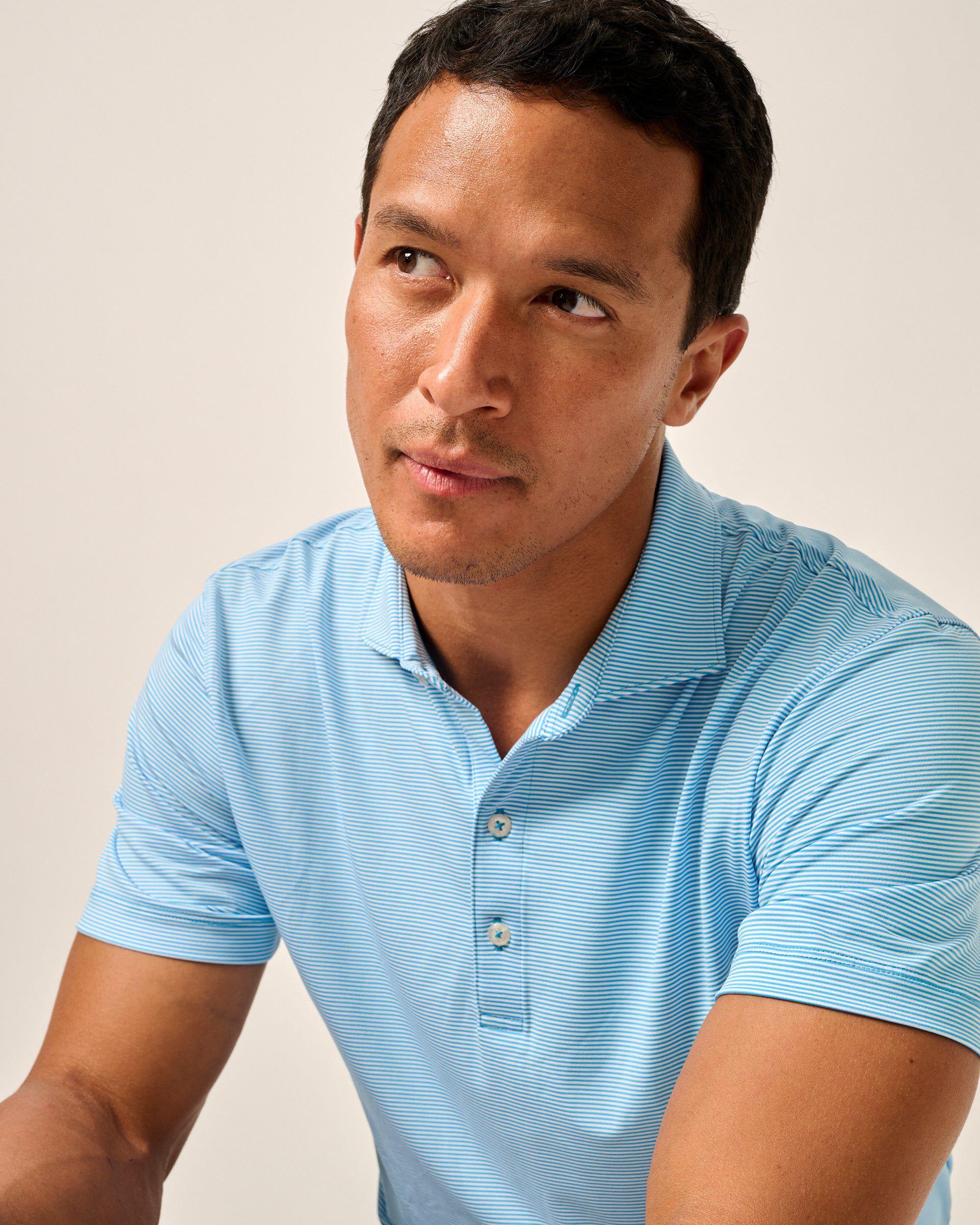 PerryGolf Performance Jersey Polo - Lyndonn Stripe Product Image