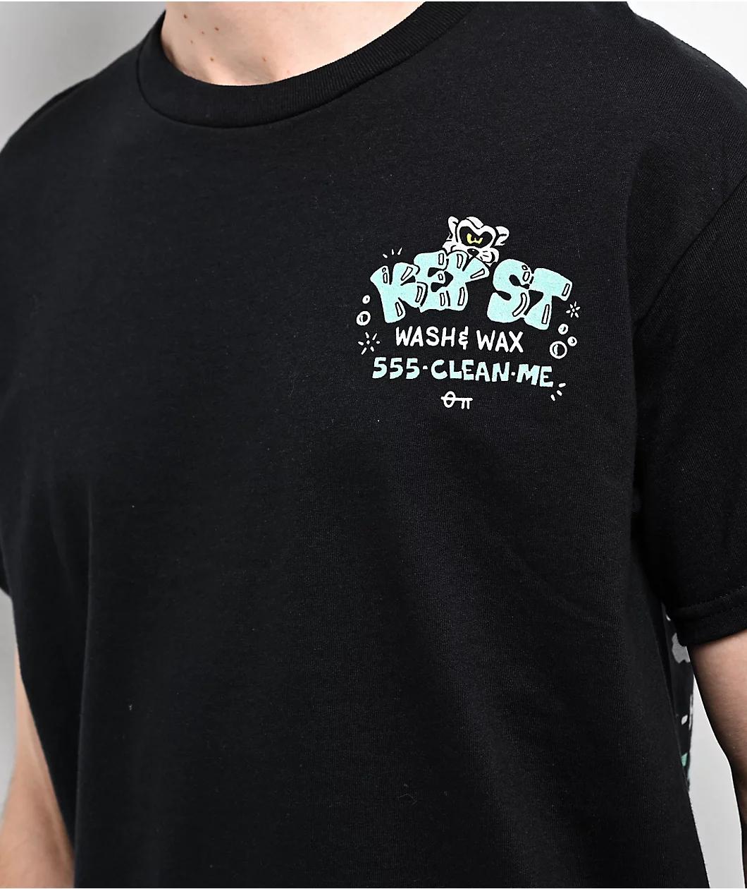 Key Street x Freakorico Car Wash Black T-Shirt Product Image
