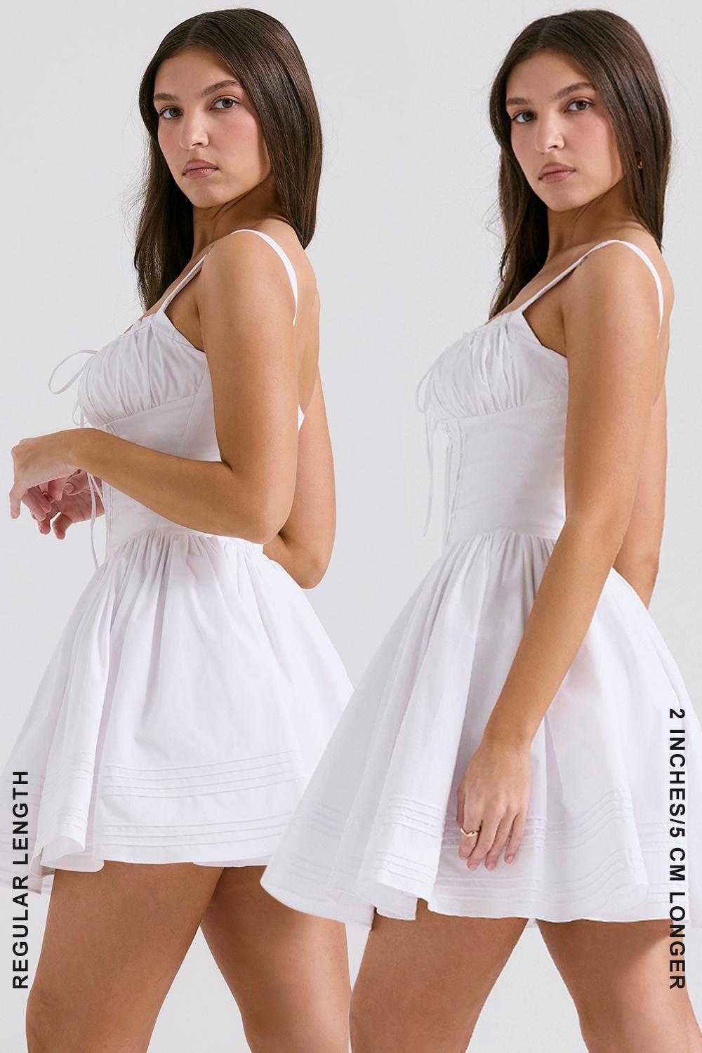 Natassia  white cotton mini dress Product Image