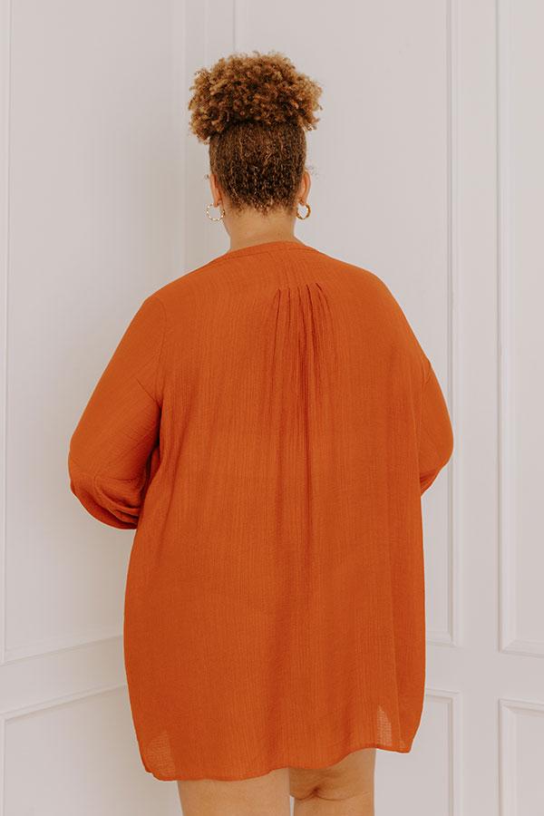 Patio In Paris Shift Dress In Rust Curves Product Image