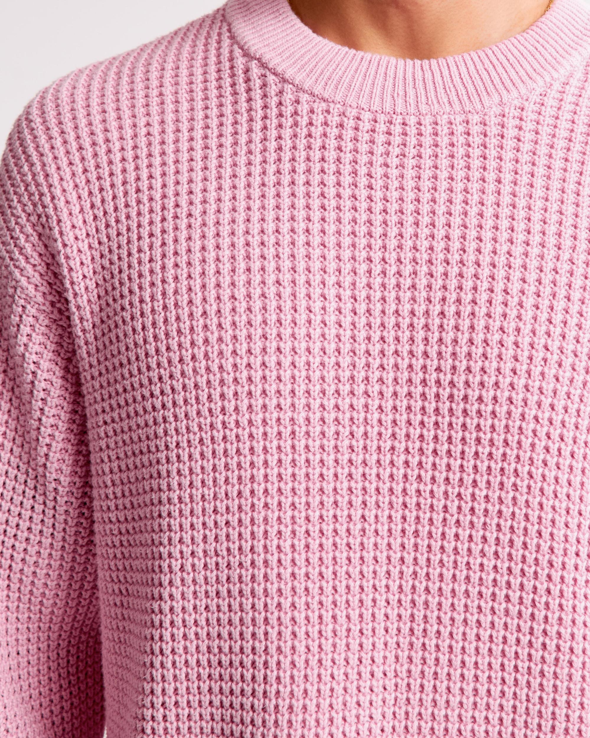 Oversized Waffle Crew Sweater Product Image