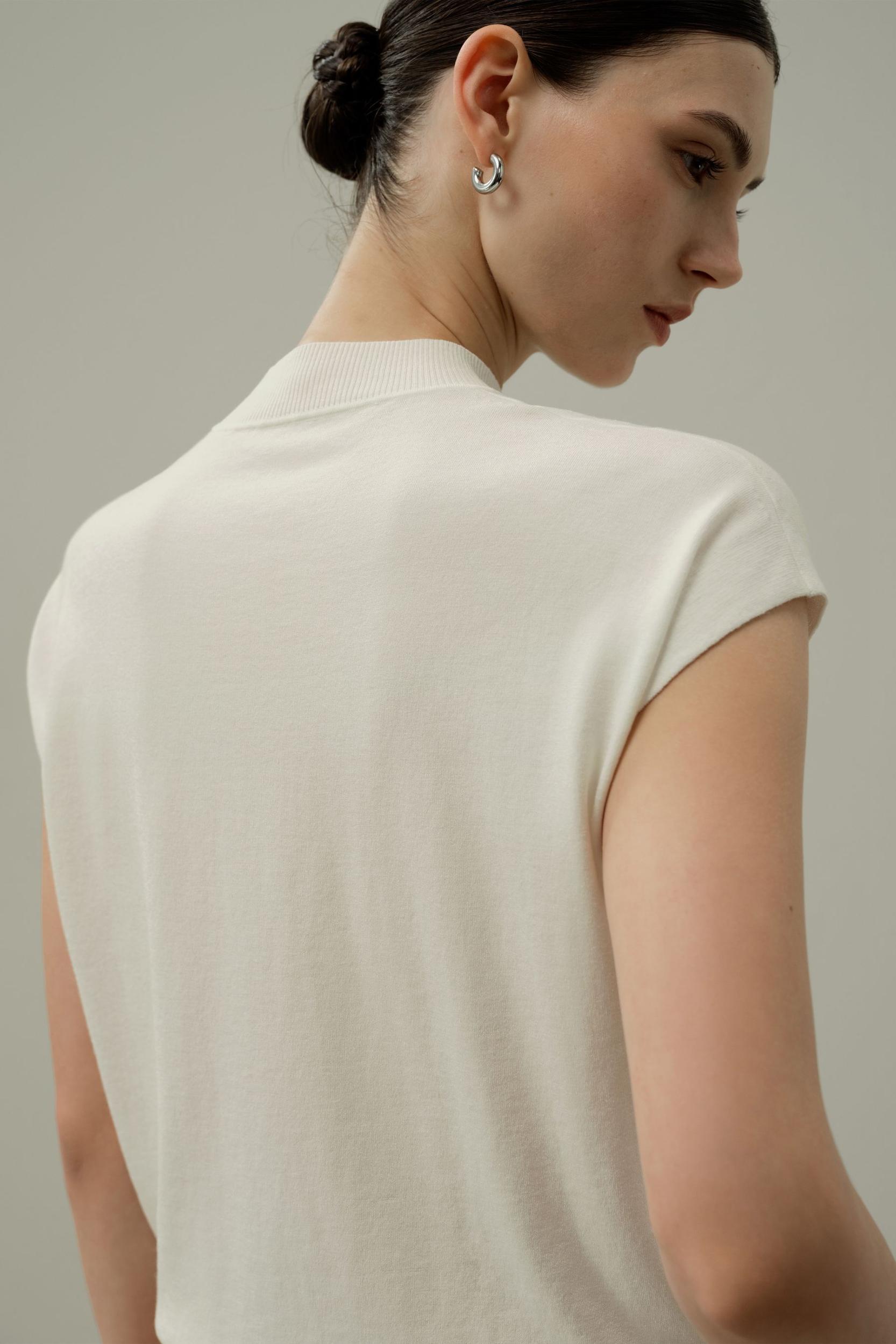 Mockneck Silk Cotton Blend Top Product Image