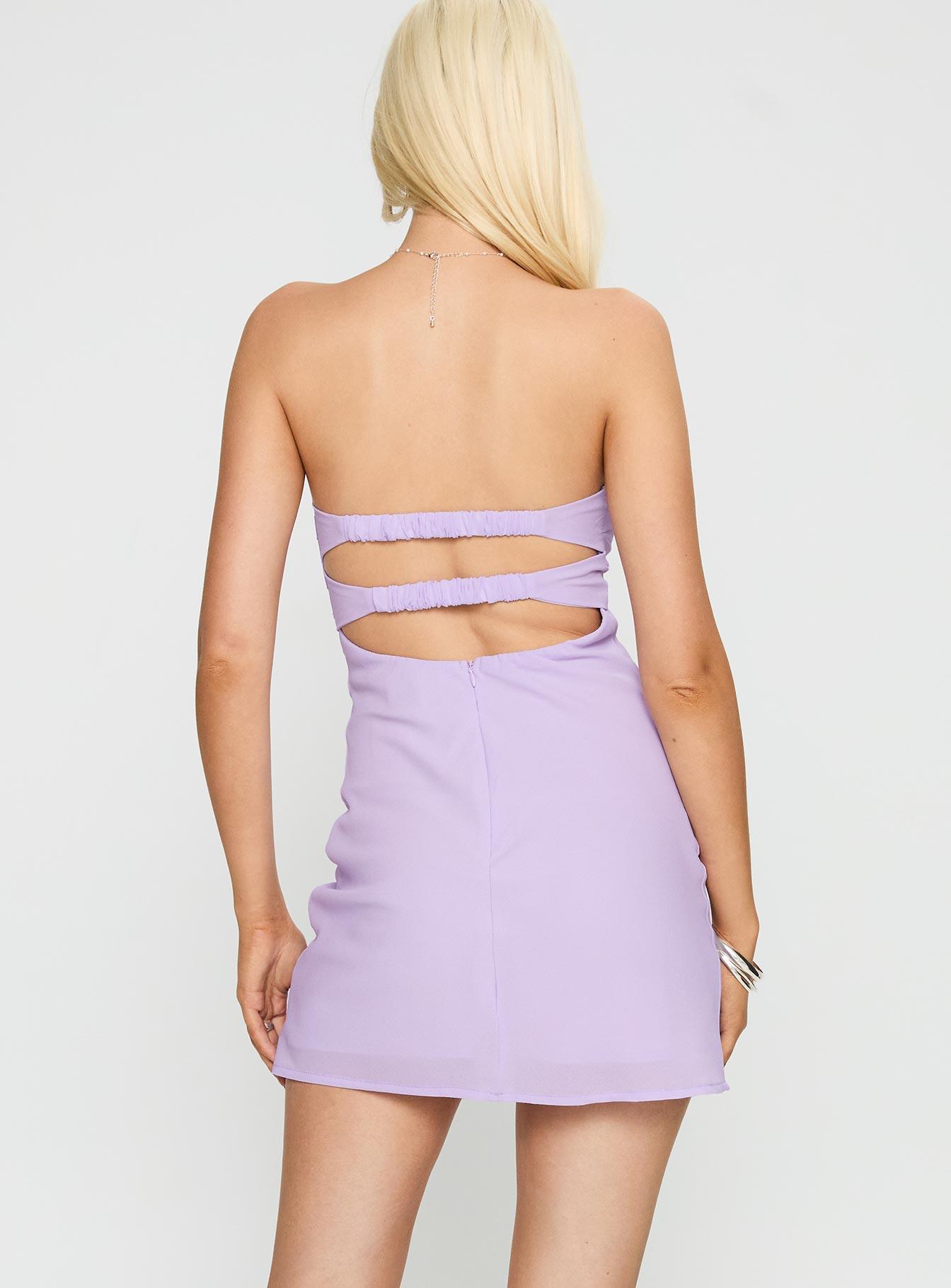 Ilana Strapless Mini Dress Lilac Product Image