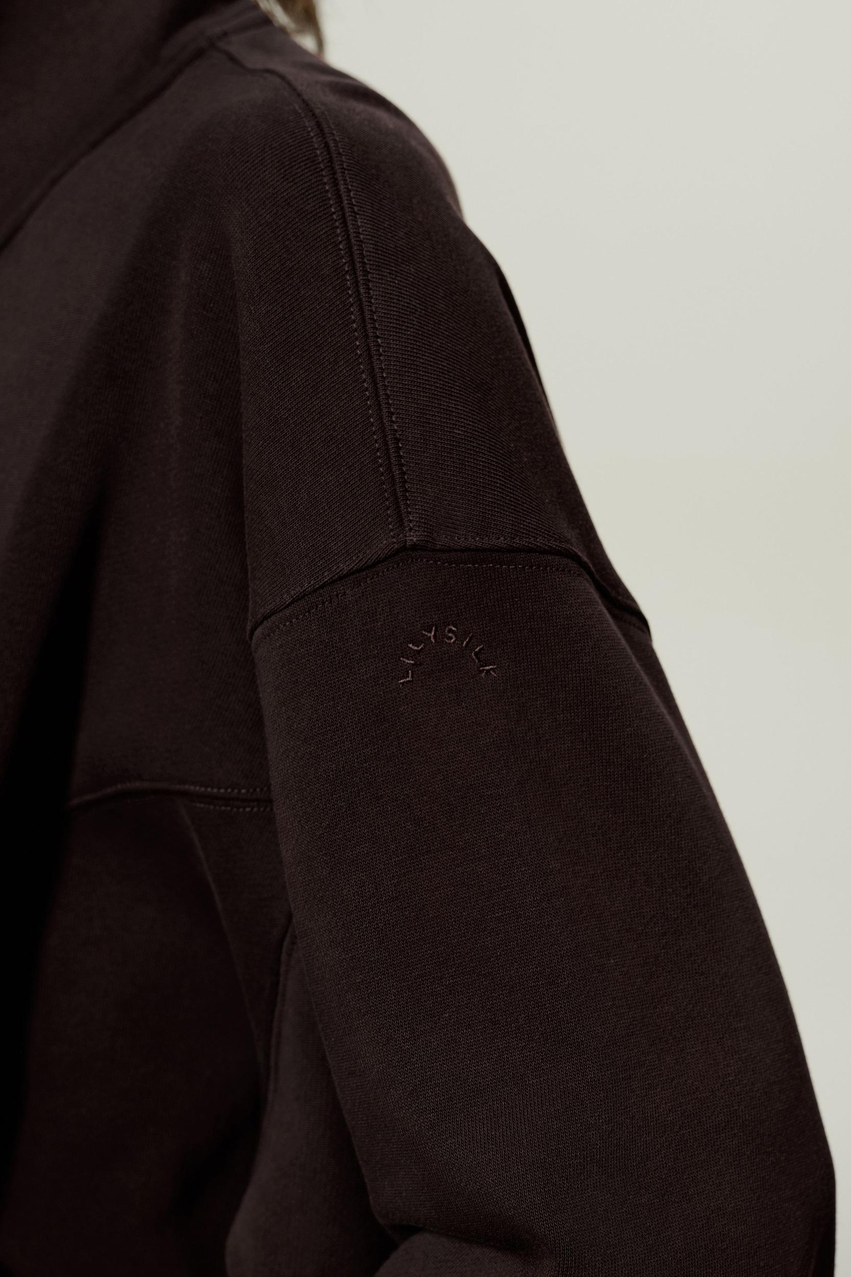 LILYSILK Women's SILKERRY Silk Blend Oversized Two-Way Zip Jacket Navy XL Product Image