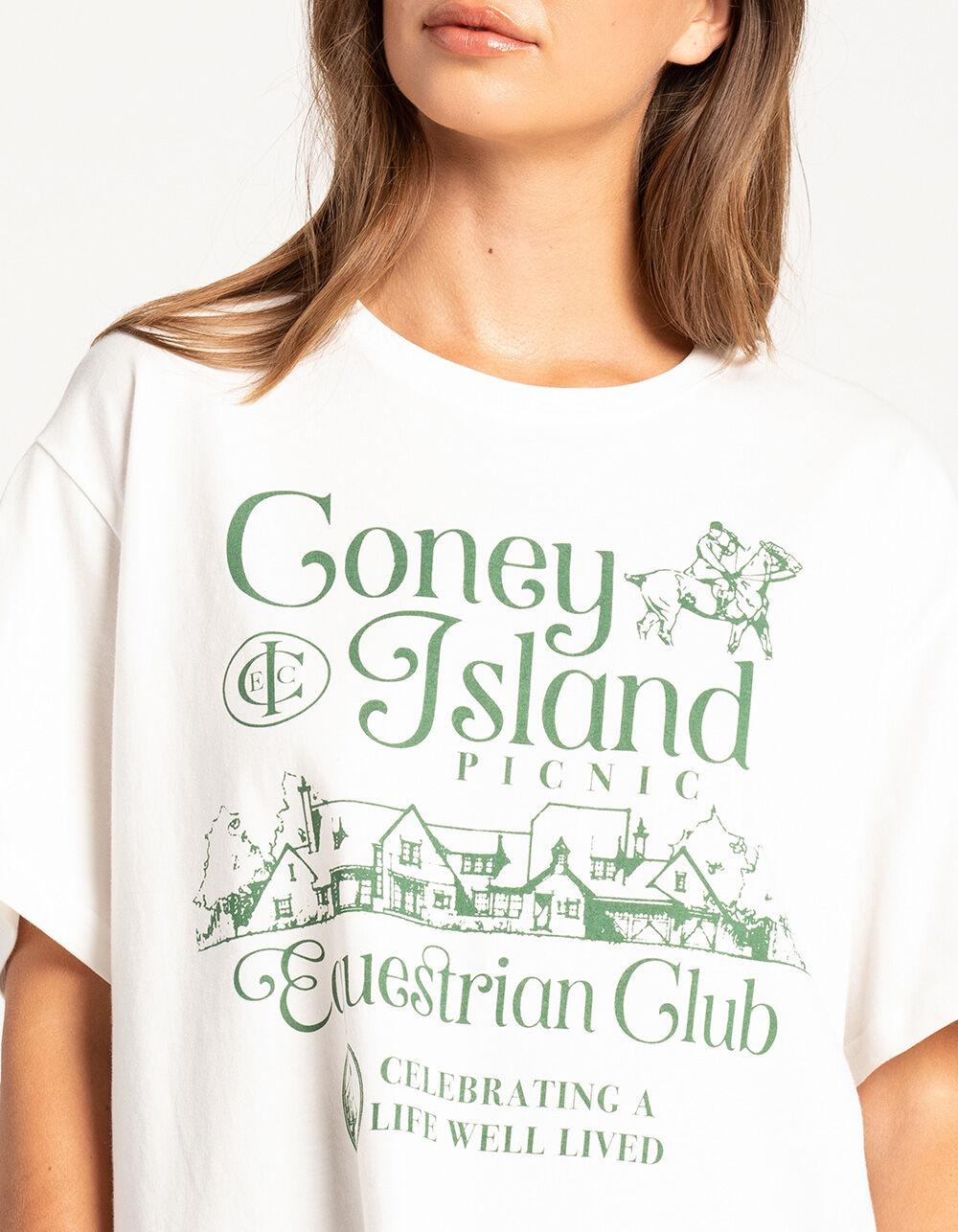 CONEY ISLAND PICNIC Equestrian Club Womens Boyfriend Tee - CREAM Product Image