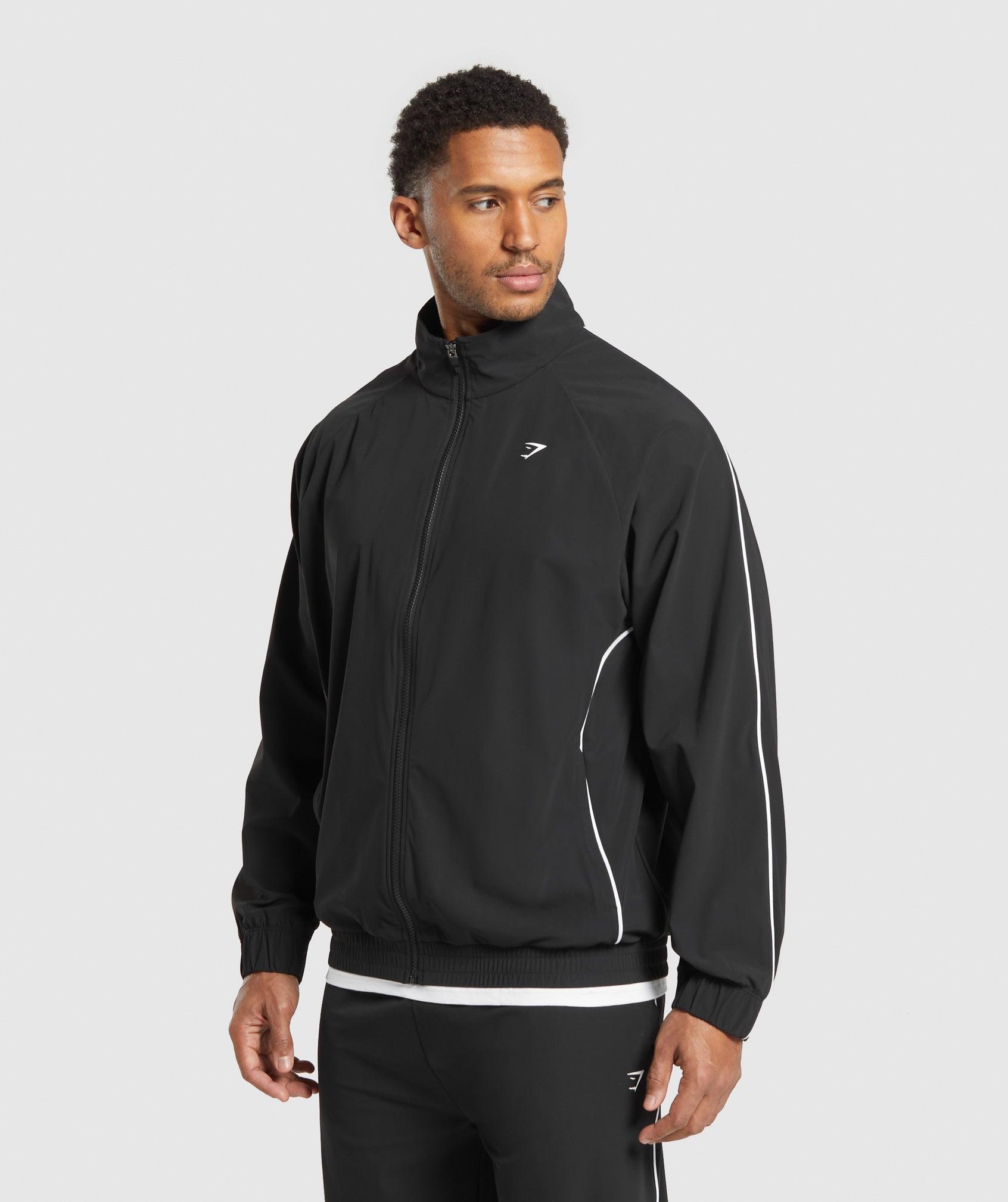 Gymshark Contrast Track Top - Black Male Product Image