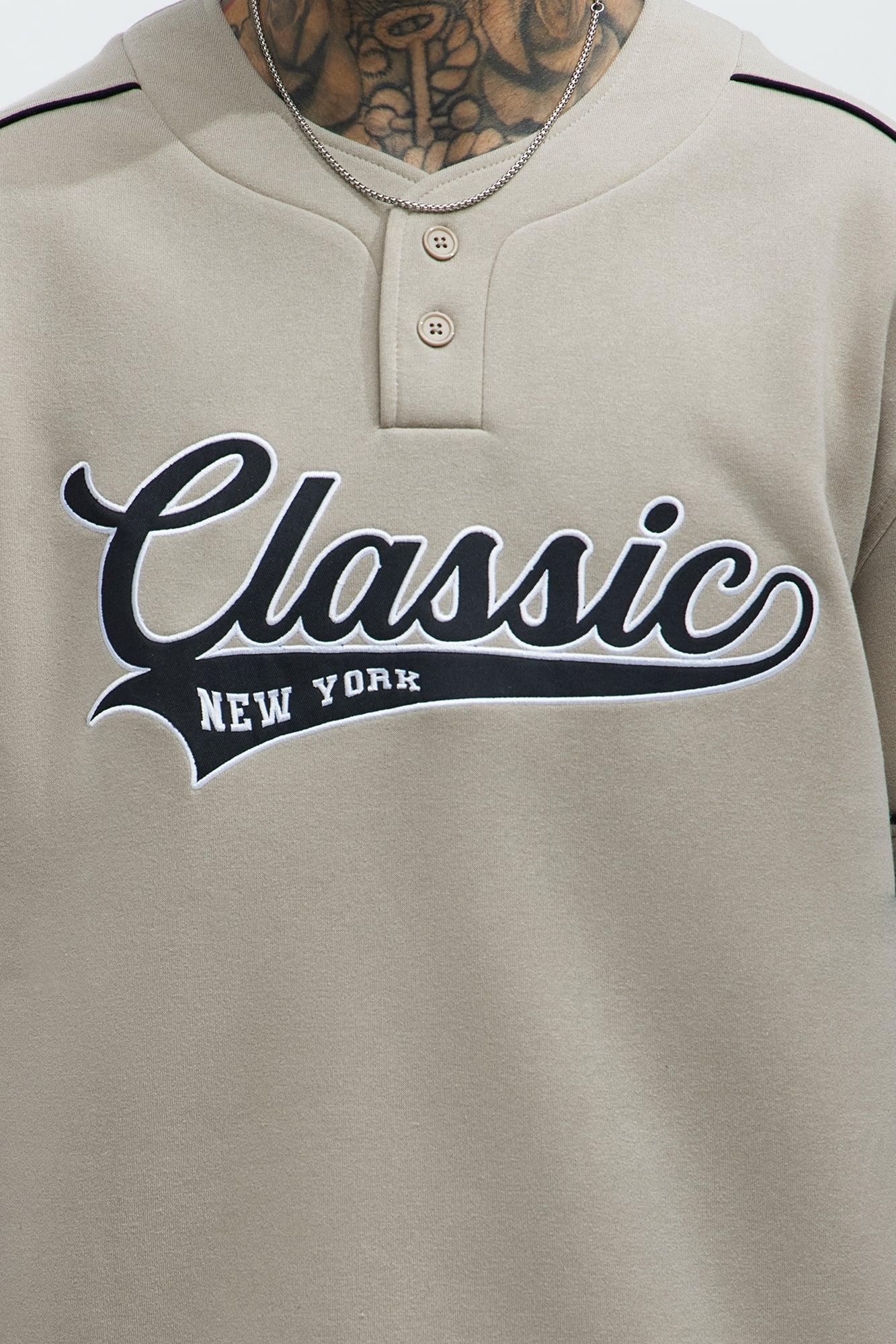 Classic New York Short Sleeve Henley - Stone Product Image
