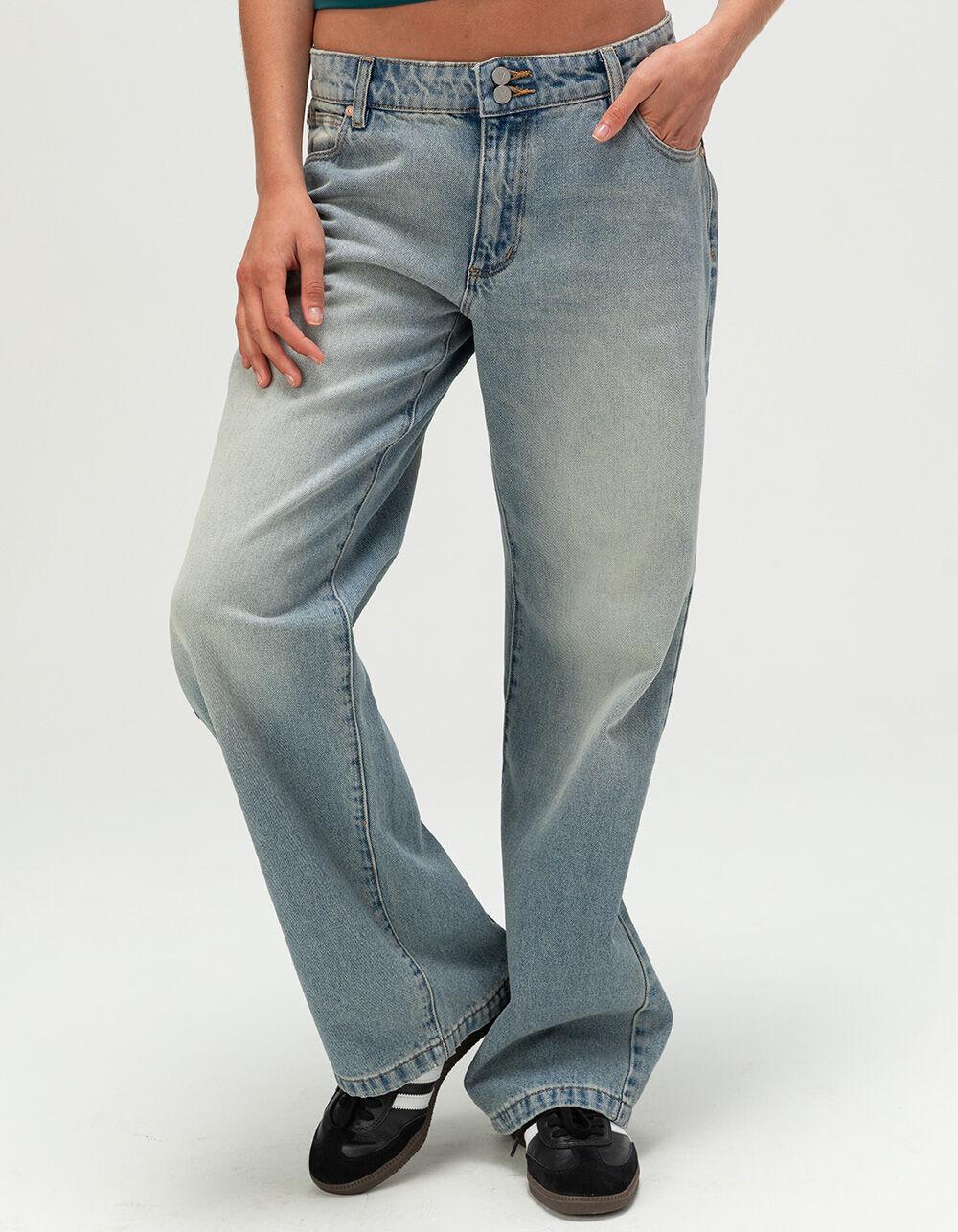 ABRAND Caitlin 99 Low Womens Baggy Jeans - LIGHT WASH Product Image