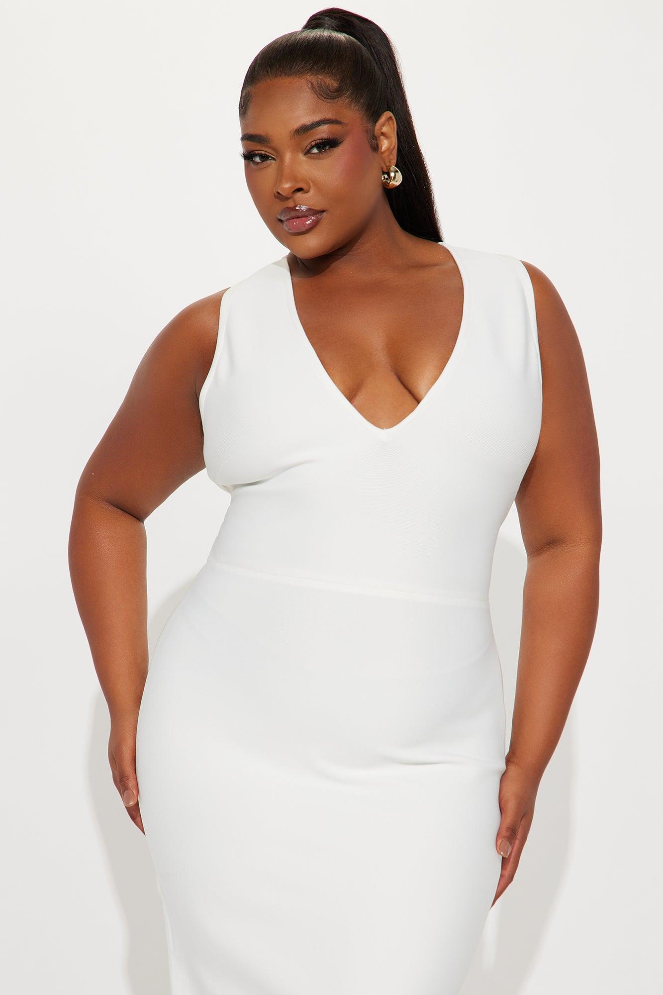 Bold Presence Bandage Midi Dress - White Female Product Image