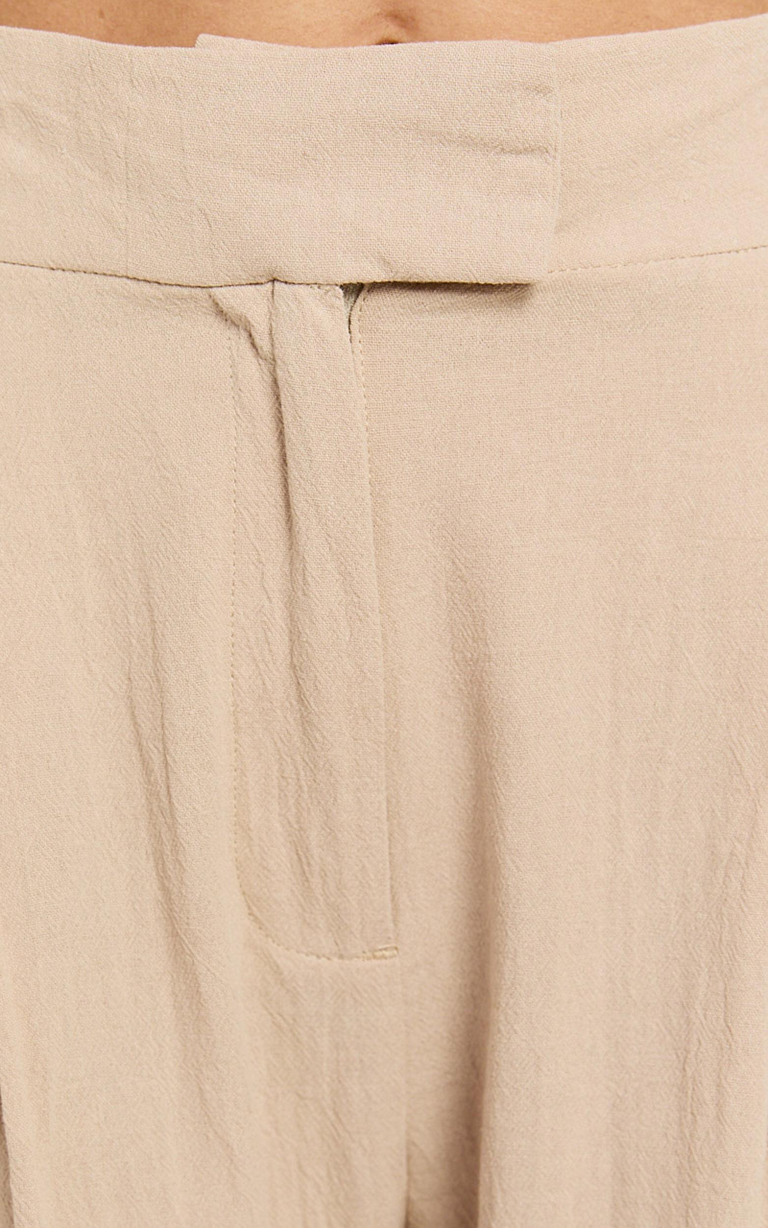 Bette Pants - High Waisted Wide Leg Pants in Stone Product Image