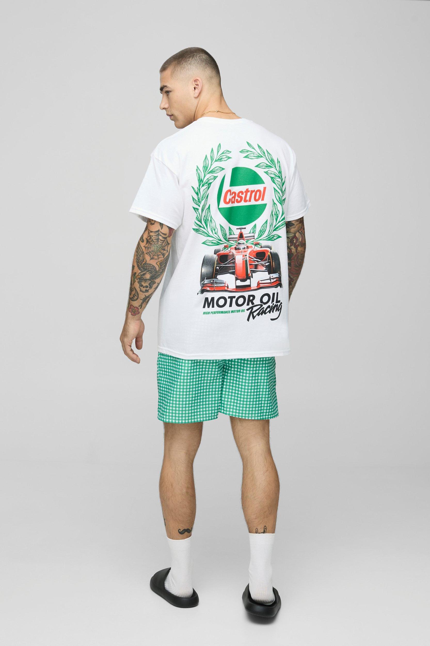 Mid Length Mirco Plaid Swim Trunks | boohooMAN USA Product Image