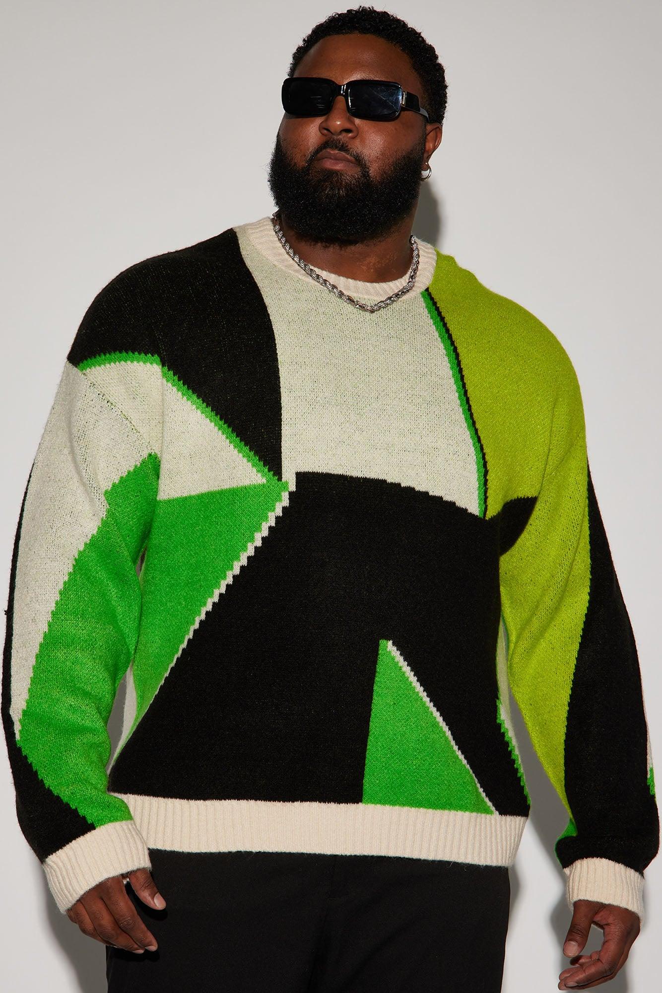 Worth It Crewneck Sweater - Green/combo Male Product Image