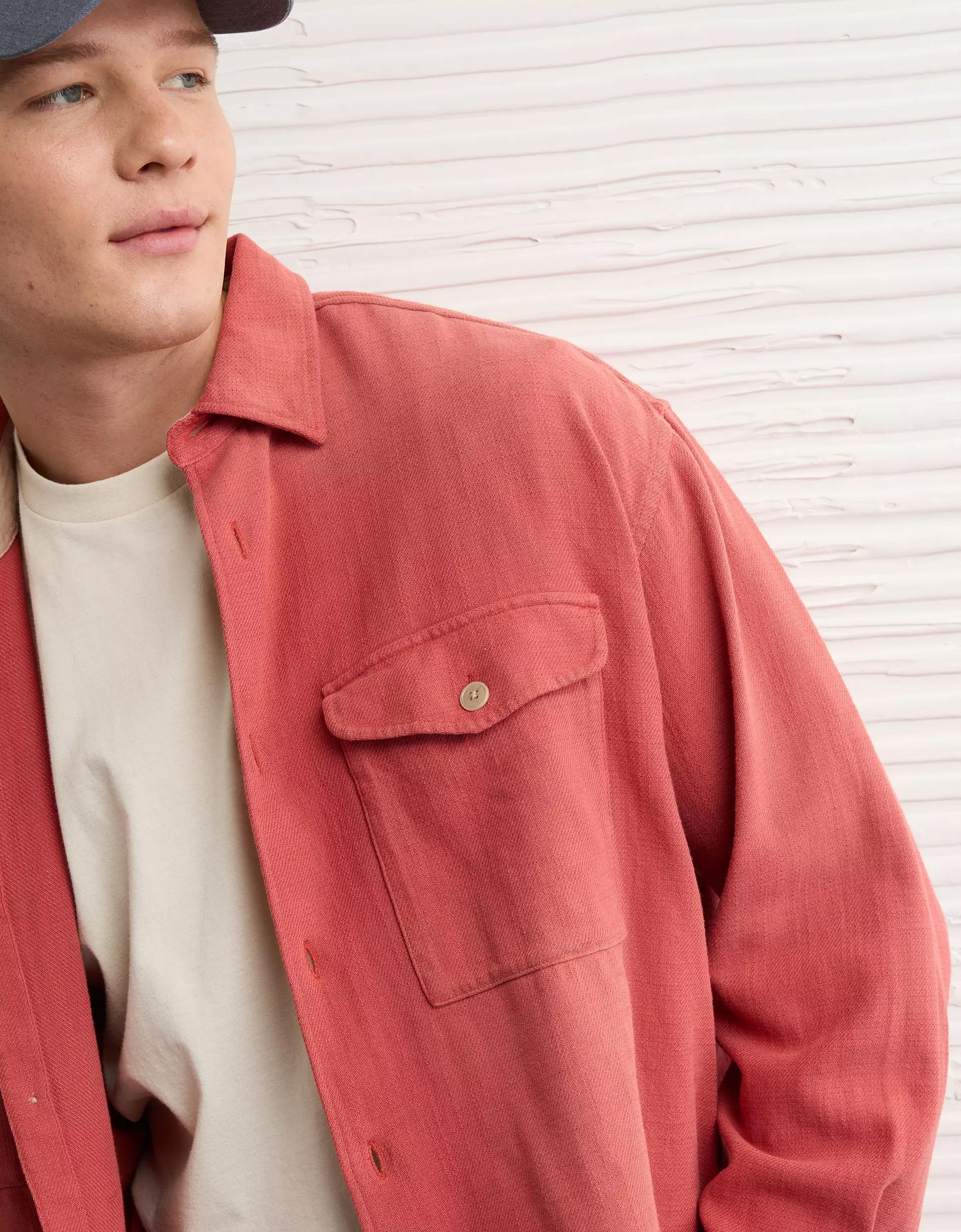 AE Boxy Flannel Shirt Product Image