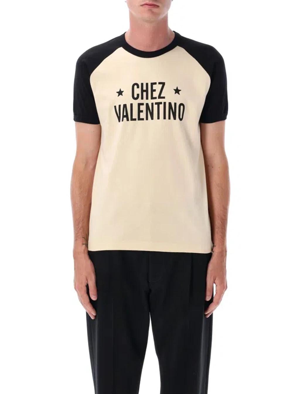 VALENTINO Chez Logo T-shirt In Neutral Product Image