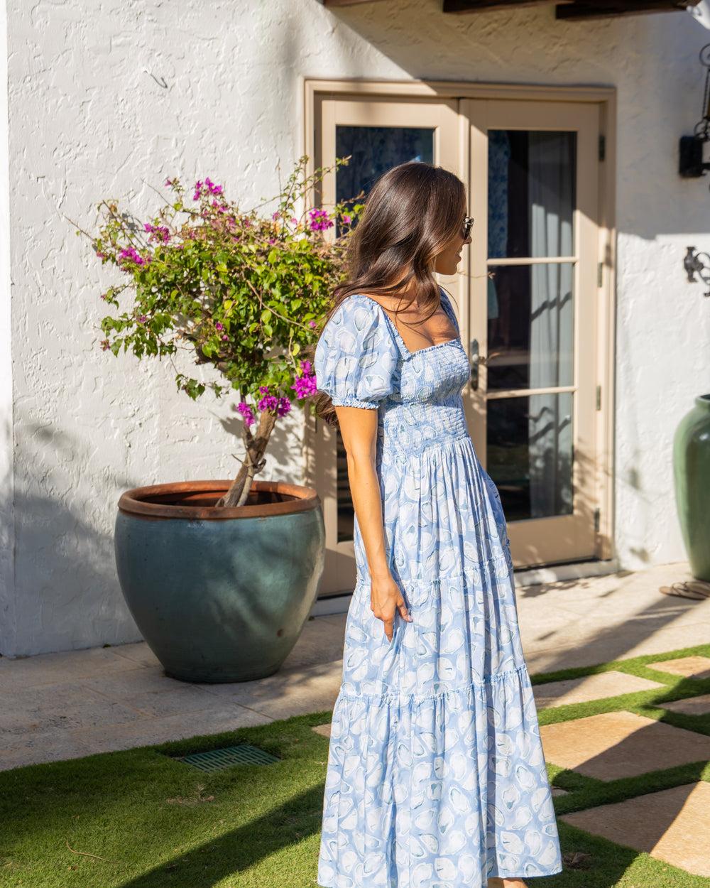 The Nantucket - Smocked Maxi Oyster Dress Product Image