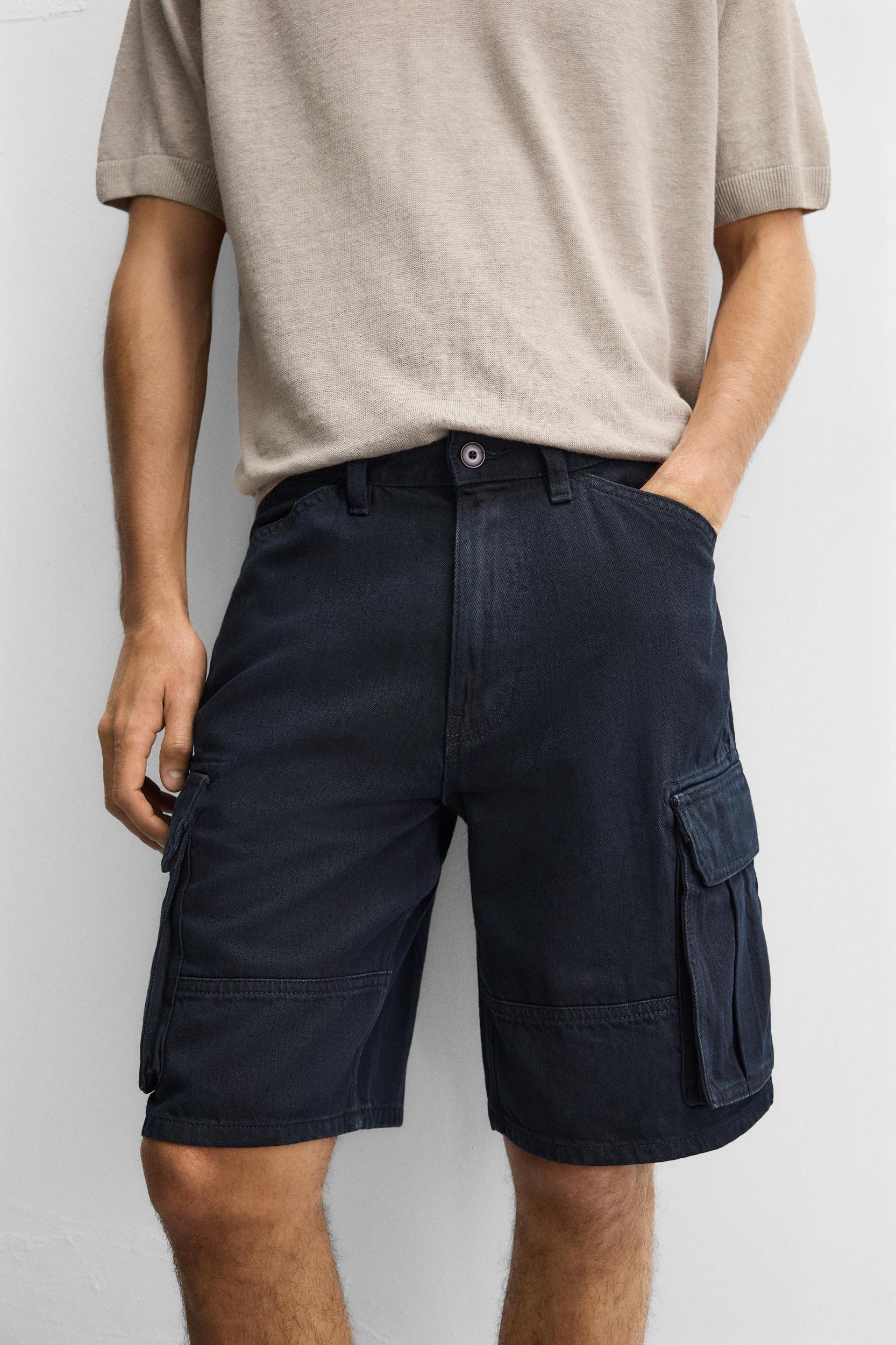 COTTON-LYOCELL CARGO SHORTS Product Image