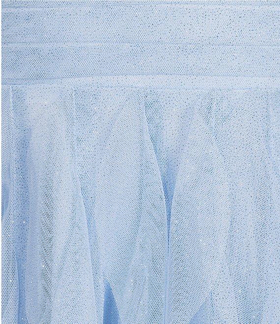 Pear Culture Glitter Mesh Scoop Neck Corkscrew Hi-Low Dress Product Image