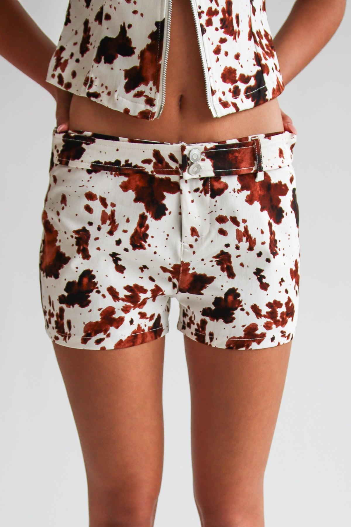 Cow Print Shorts Product Image
