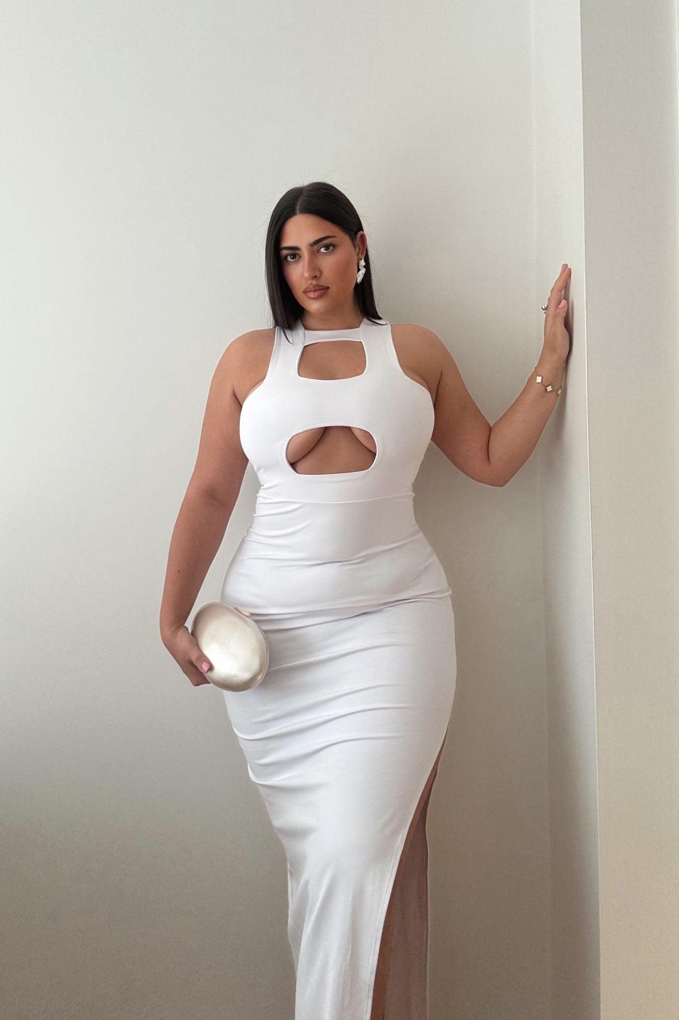 Maria Cut Out Maxi Dress - White Product Image