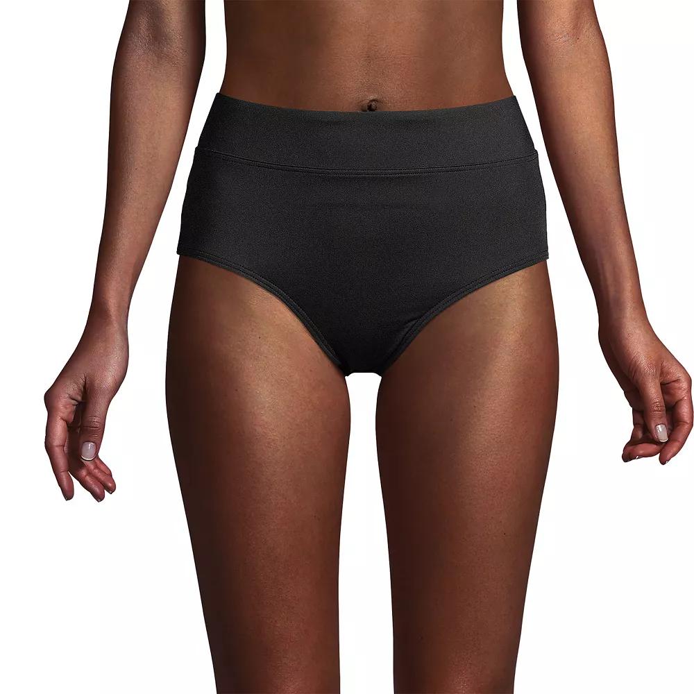Women's Lands' End Retro Tummy Slimmer High-Waist Bikini Bottoms,  Product Image