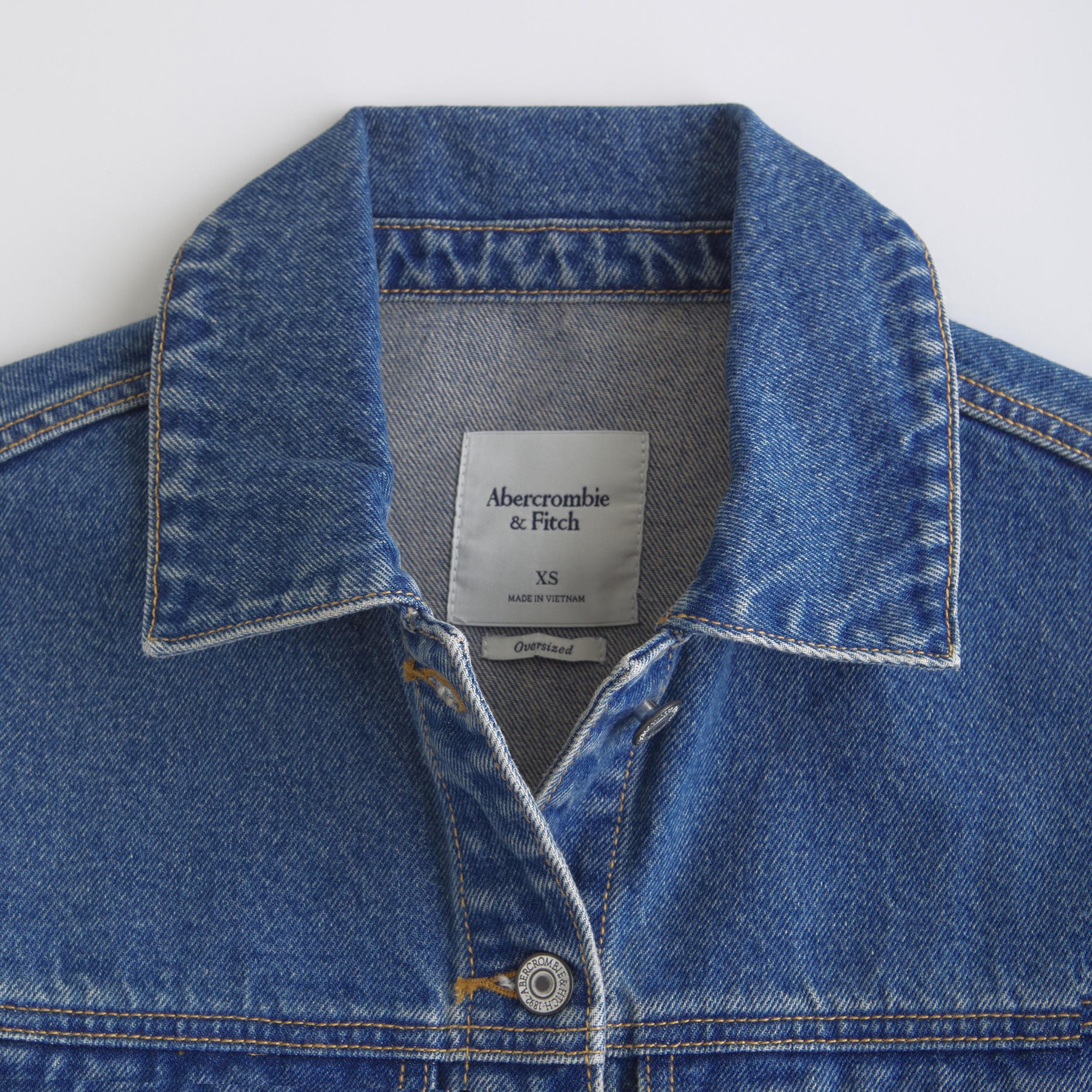 Oversized Denim Trucker Jacket Product Image