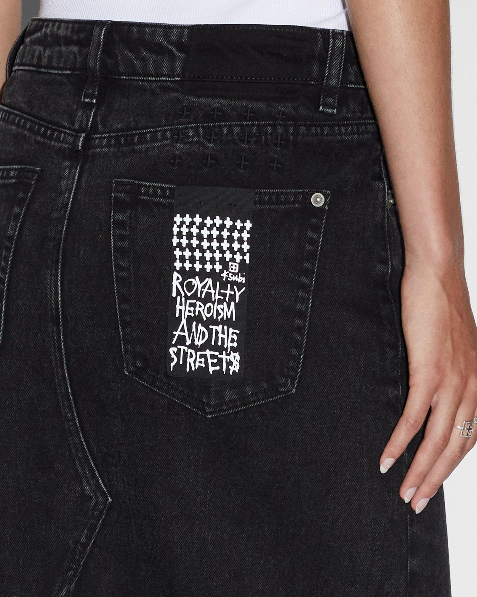 RELAX MAXI SKIRT WASHED BLACK Female Product Image