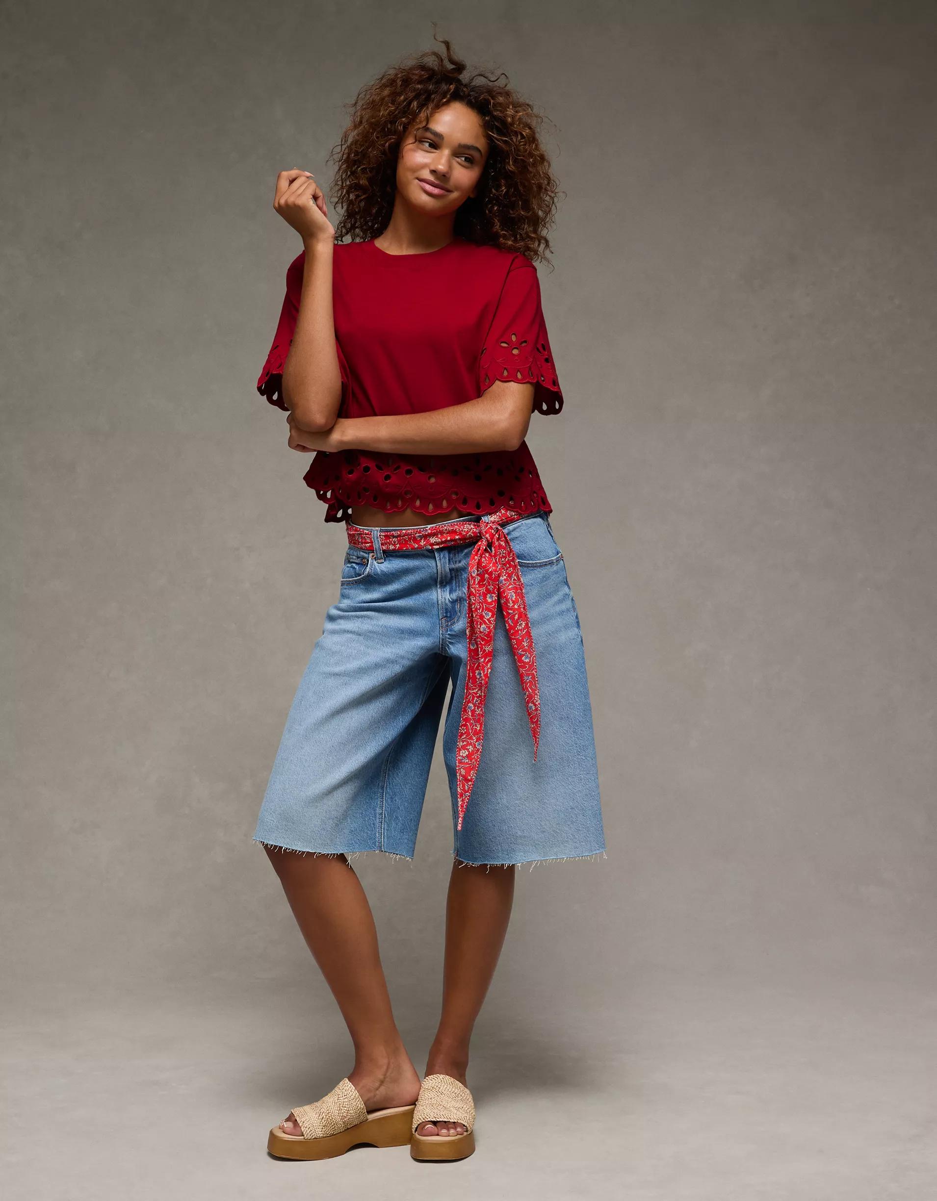 AE Boxy Eyelet T-Shirt Product Image