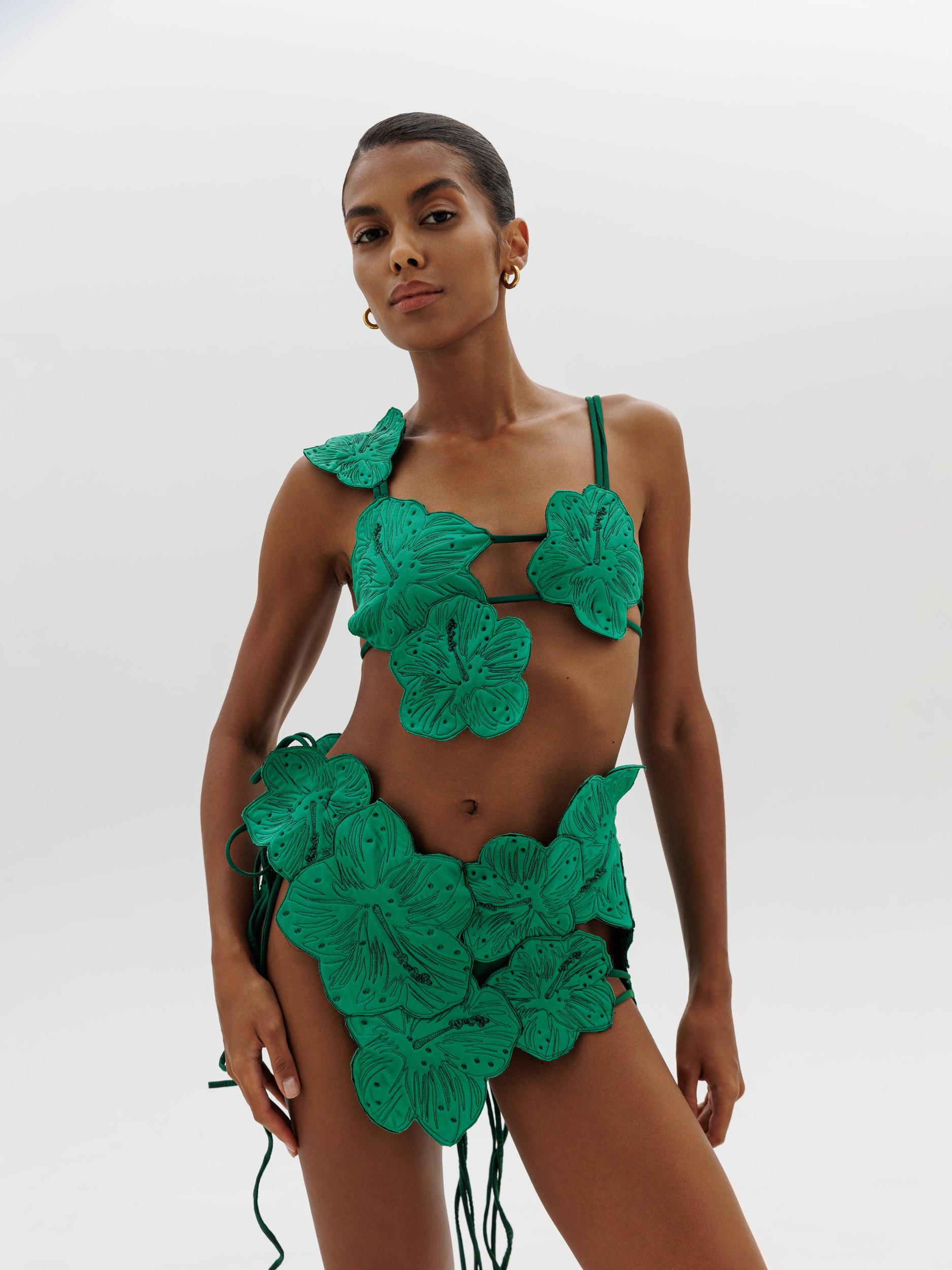 Bundle: Eden Bloom top in Green + Eden Bloom skort in Green Product Image