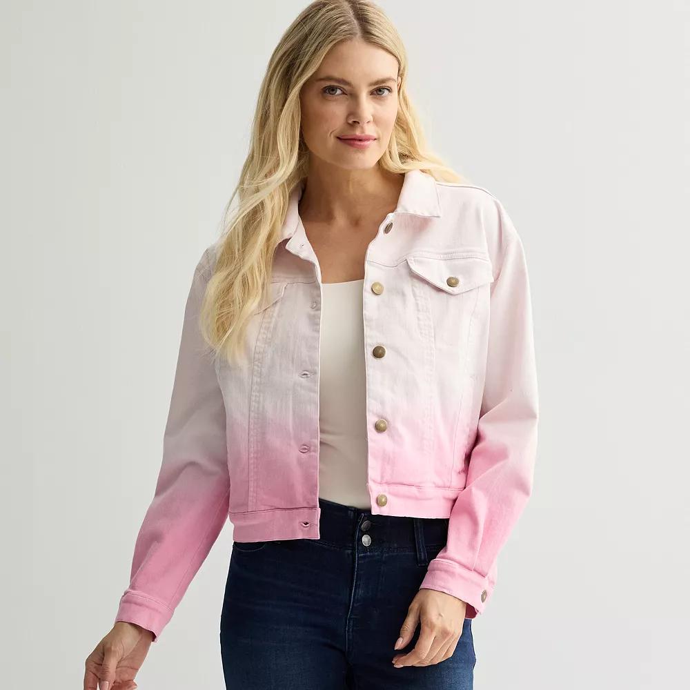 Women's INTEMPO™ Ombre Denim Jacket, Size: Small, Pink Product Image