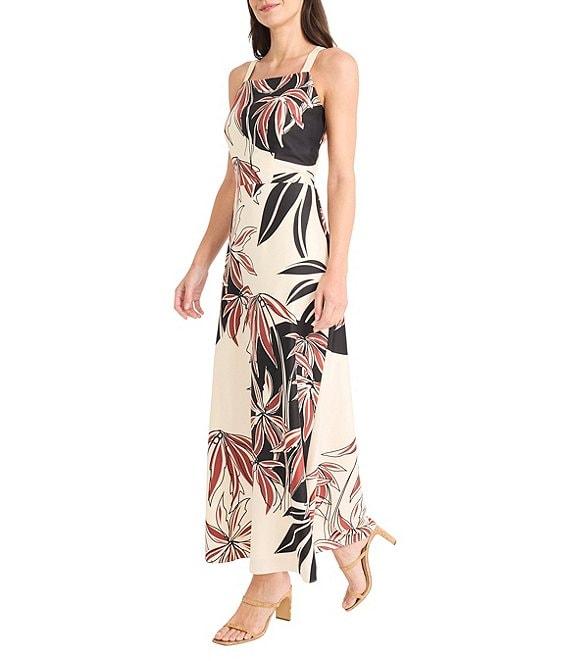 Maggy London Floral Print Square Neck Sleeveless Maxi Dress Product Image