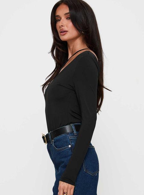 Play Pretend One Sleeve Bodysuit Black Product Image