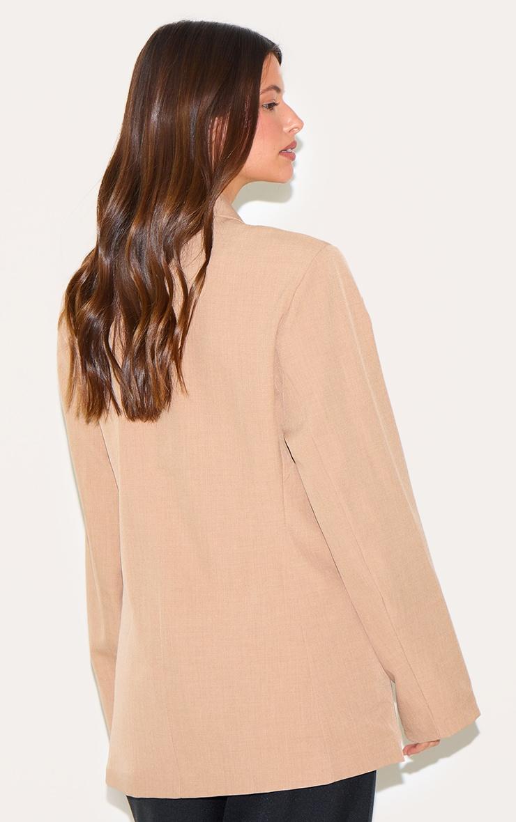  Taupe Tie Front Structured Blazer Product Image